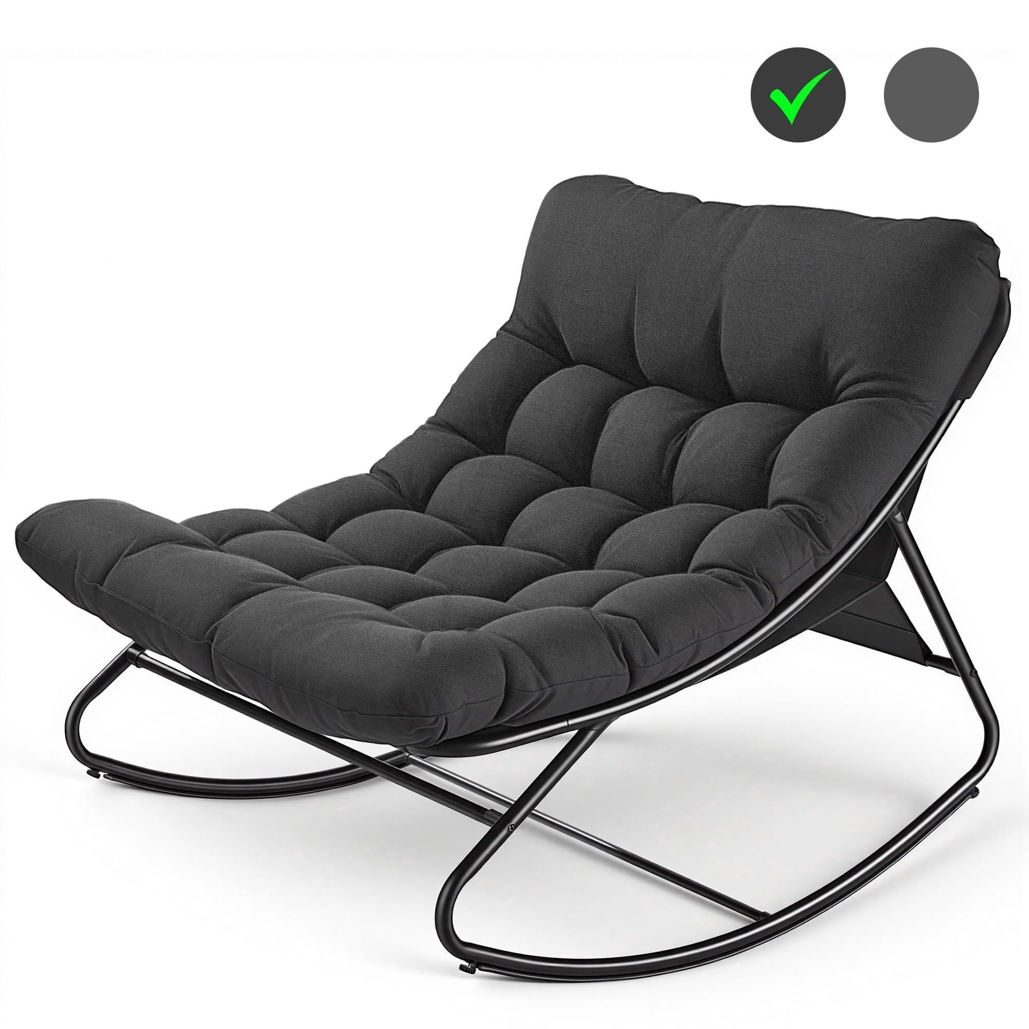 Furnibear Oversized Outdoor Rocking Chair,Patio Rocker with Thick Cush