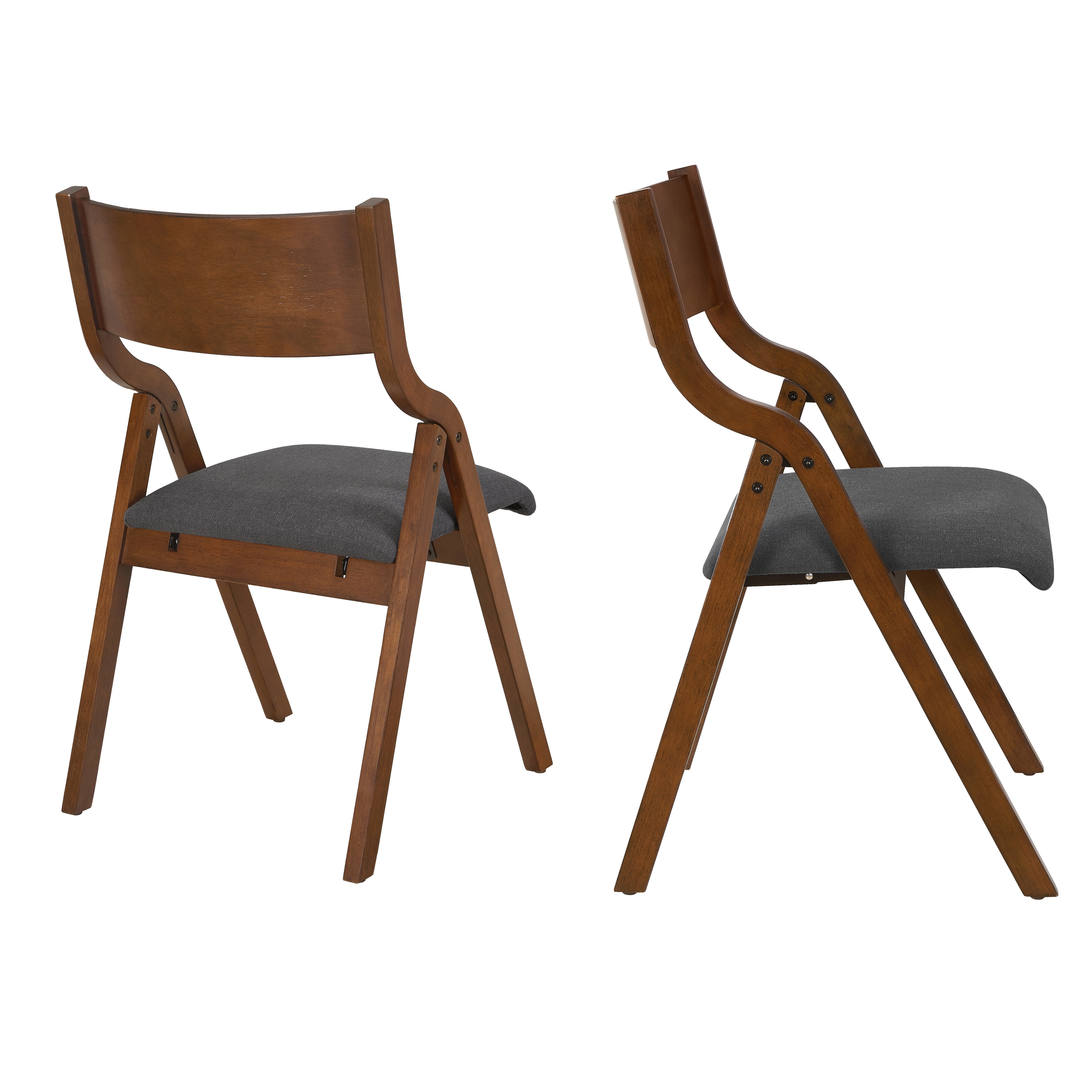 Furnibear Wood 2 Pack Folding Chairs, Comfortable Velvet Padded Protable Chairs