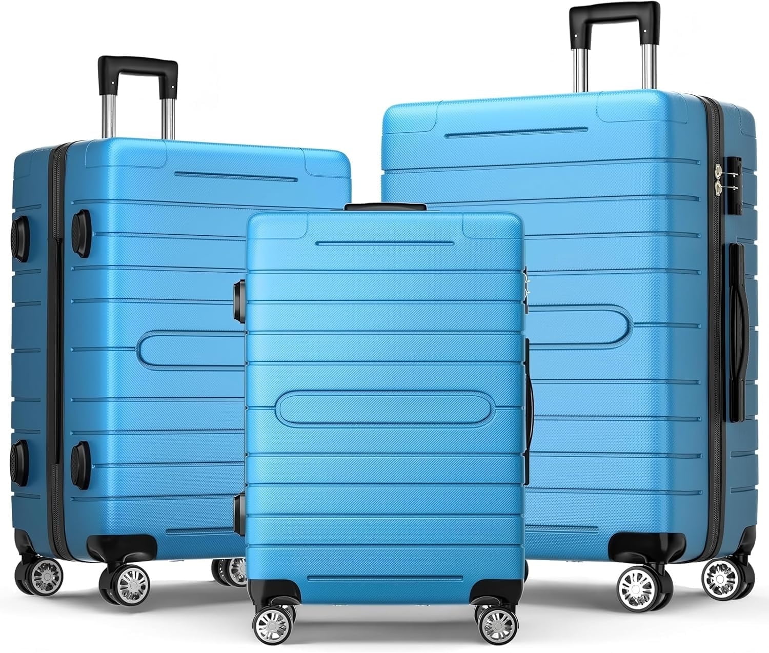 Furnibear 3-Piece Expandable Hardside Luggage Set 20in 24in 28in with TSA Locks, 360 Silent Spinner Wheels, Scratch-Resistant Shell, Side Handle Telescopic Handle ¨C Lightweight Family Travel Suitcases