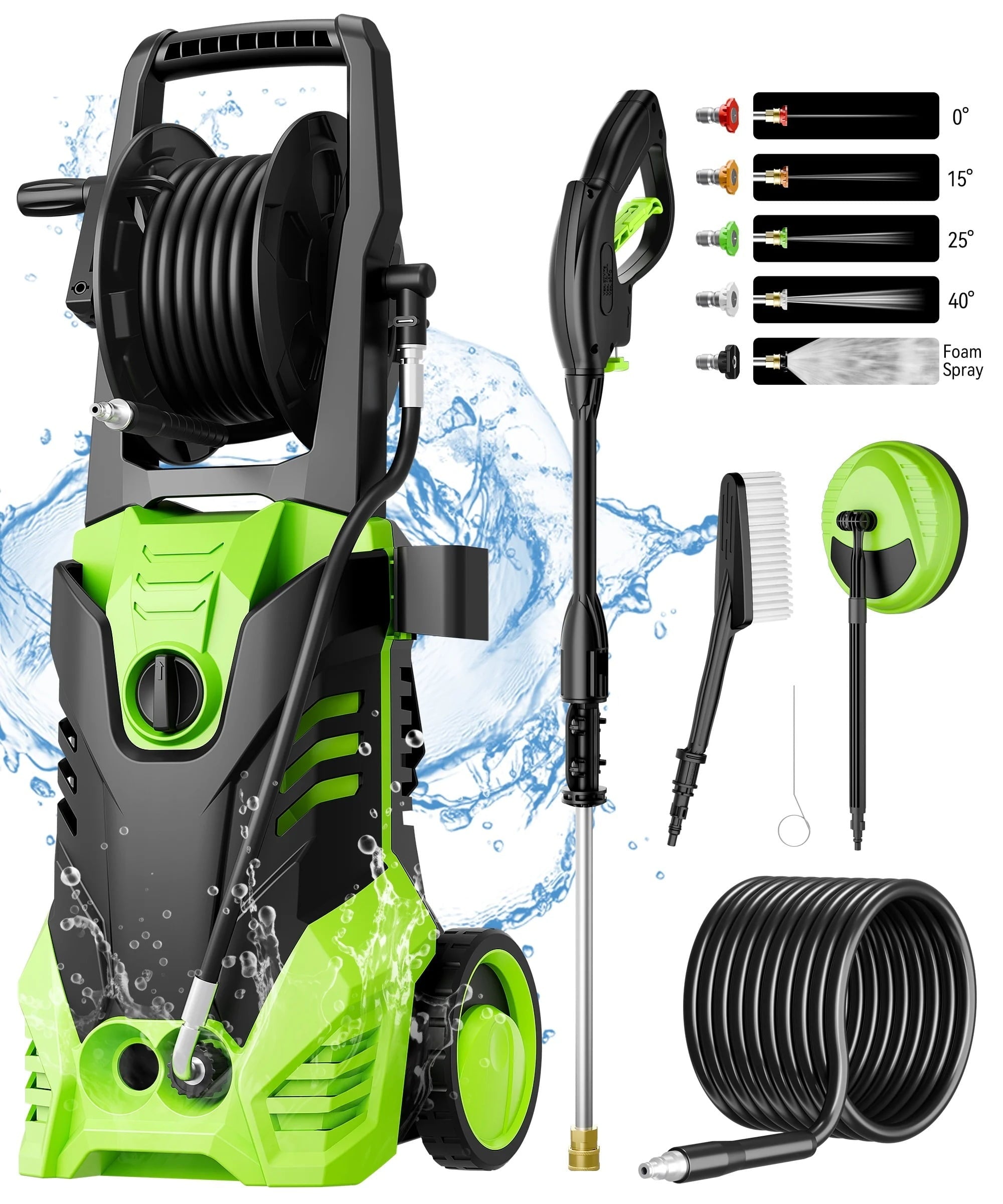 Pressure Washer, 3000PSI 2.0 GPM Max Power Washer Electric Poweredfor Cars, Fences, Patios, Decks, Patios