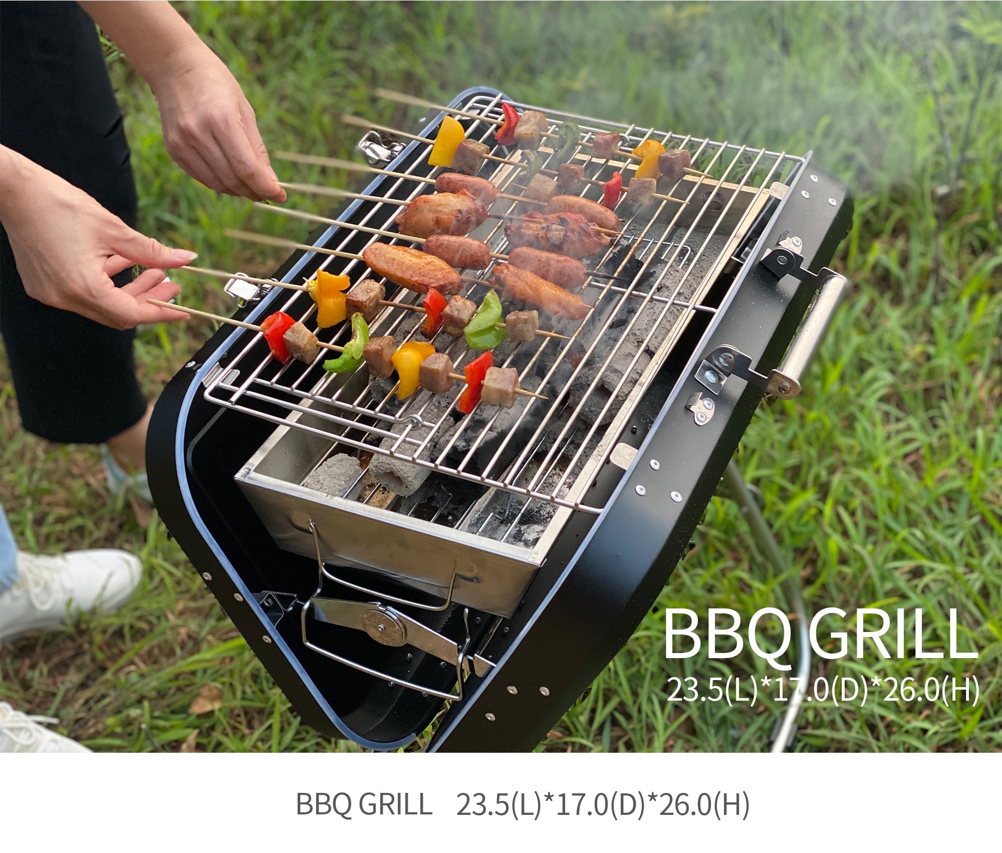 Furnibear Charcoal Grill Collapsible and portable Handle design BBQ grill for Outdoor BBQ