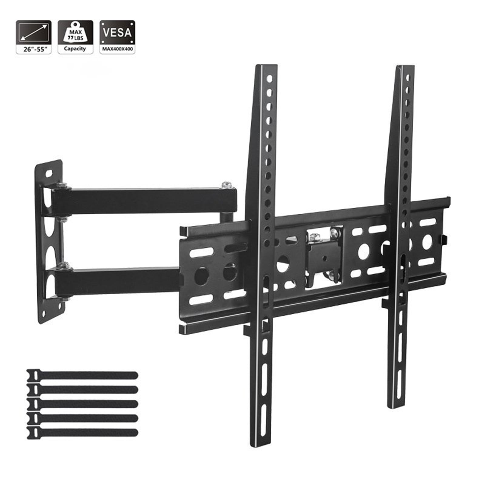 Furnibear Full Motion TV Wall Mount for 26-55 inch LED TV, Corner TV Bracket Swivel Tilt