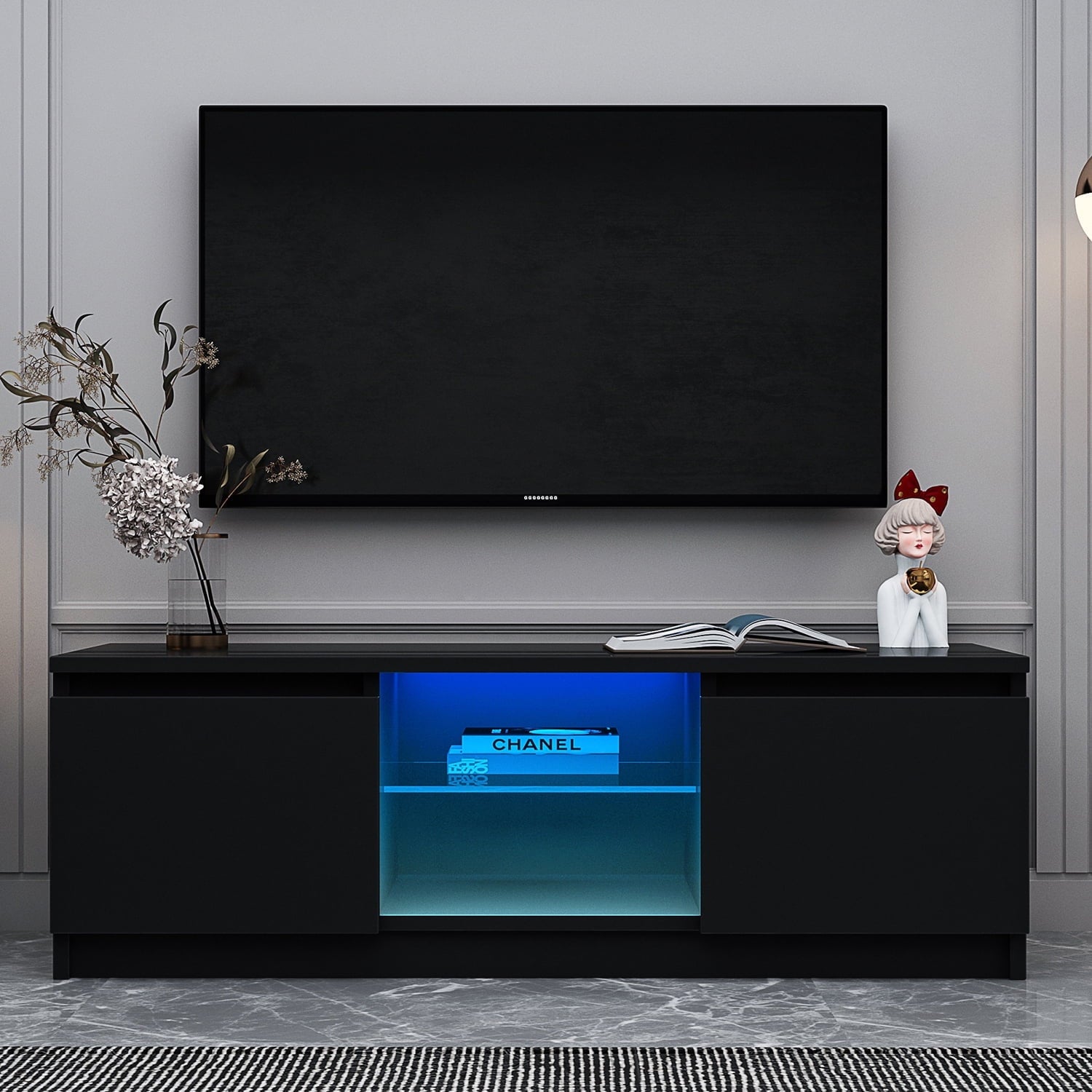 Furnibear LED TV Stand for TVs up to 55in Black