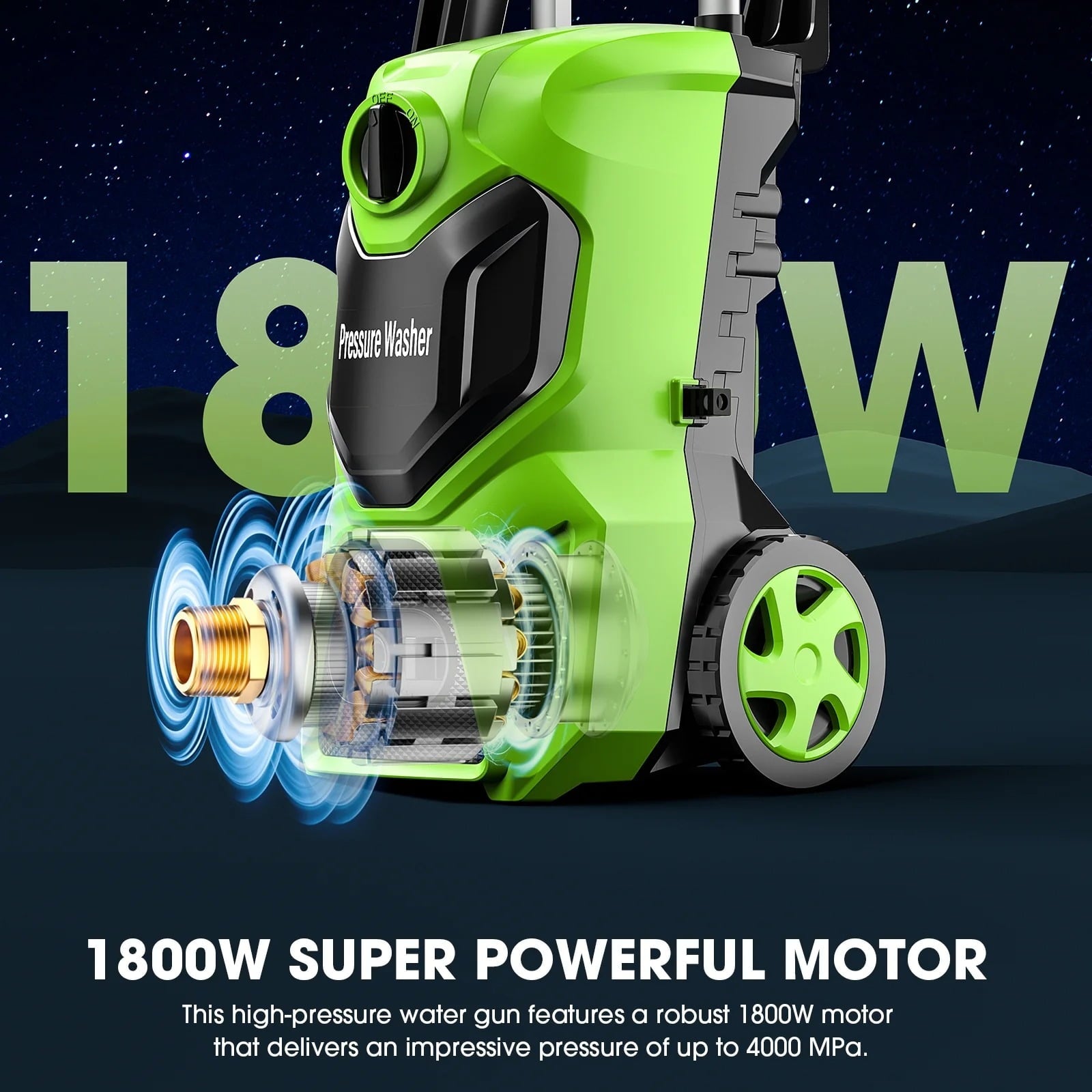 Furnibear 4800 PSI Electric Pressure Washer - 2.8 GPM with Foam Cannon with 4 Nozzles, Heavy-Duty for Driveways, Cars, Patios Pool Areas (Commercial Grade)