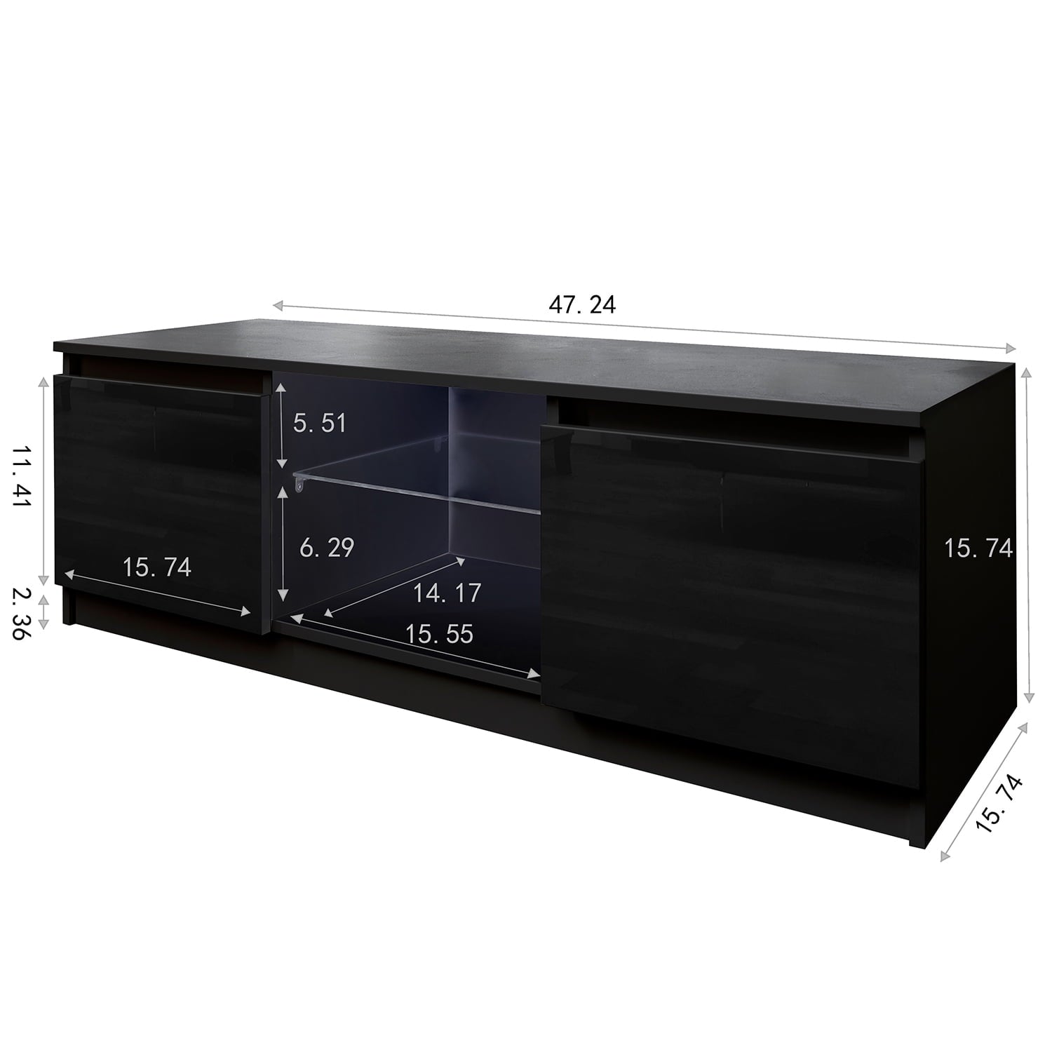 Furnibear LED TV Stand for TVs up to 55in Black