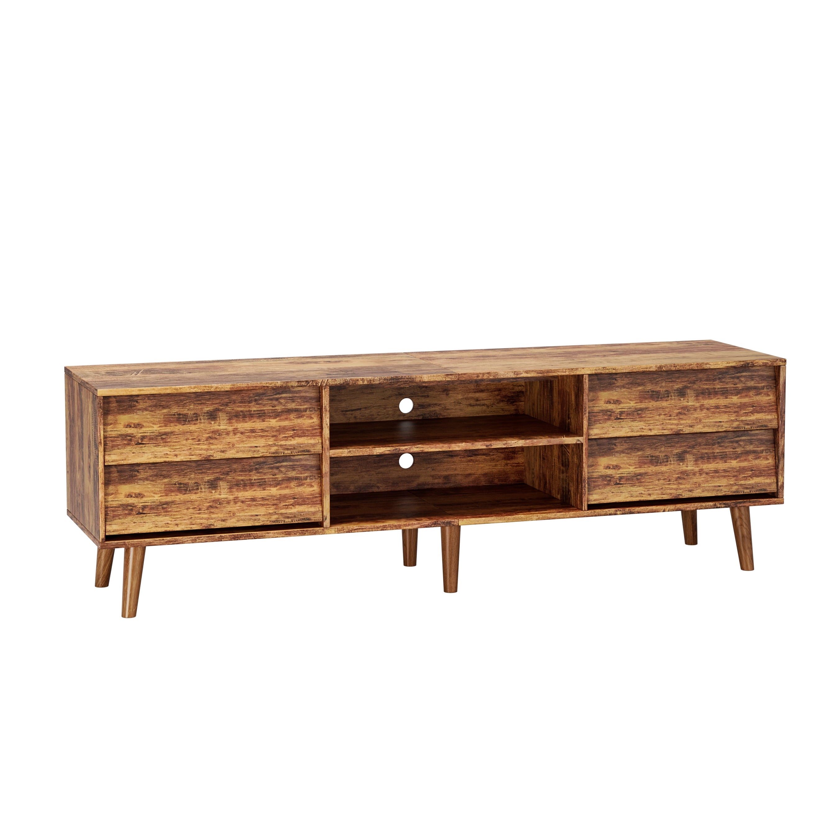 Furnibear 63in Wood TV Stand with Drawers, Entertainment Center for Living Room Bedroom