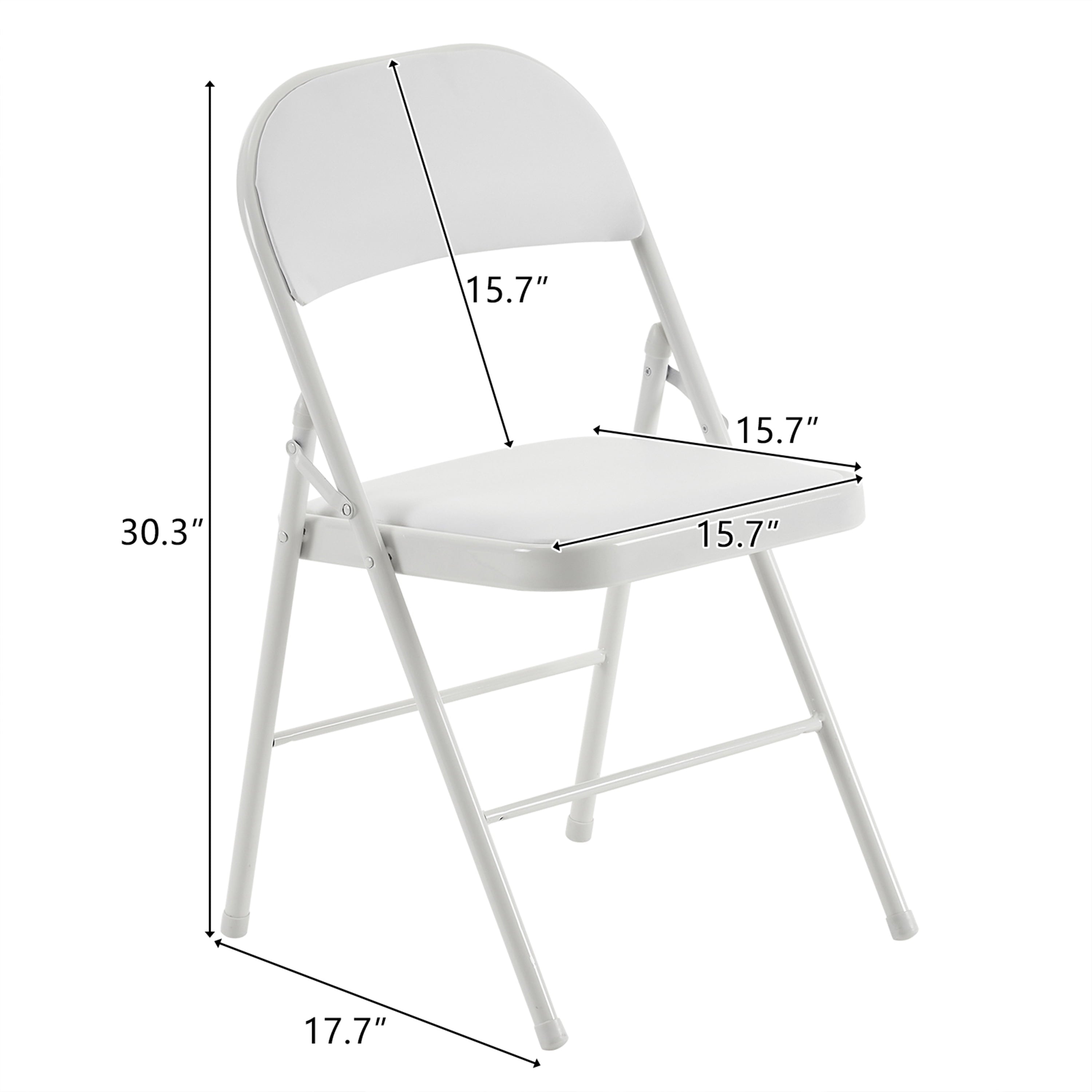 Furnibear 4 Pack Folding Chairs, Leather Padded Cushion Chairs with Comfortable Cushion and Stainless Steel Frame for Home and Office, for Indoor and Outdoor Events