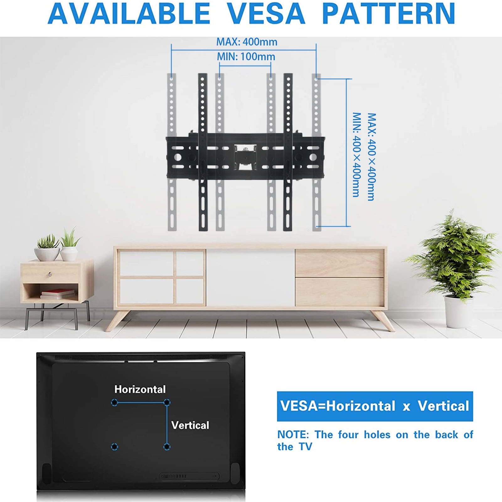 Furnibear Full Motion TV Wall Mount for 26-55 inch LED TV, Corner TV Bracket Swivel Tilt