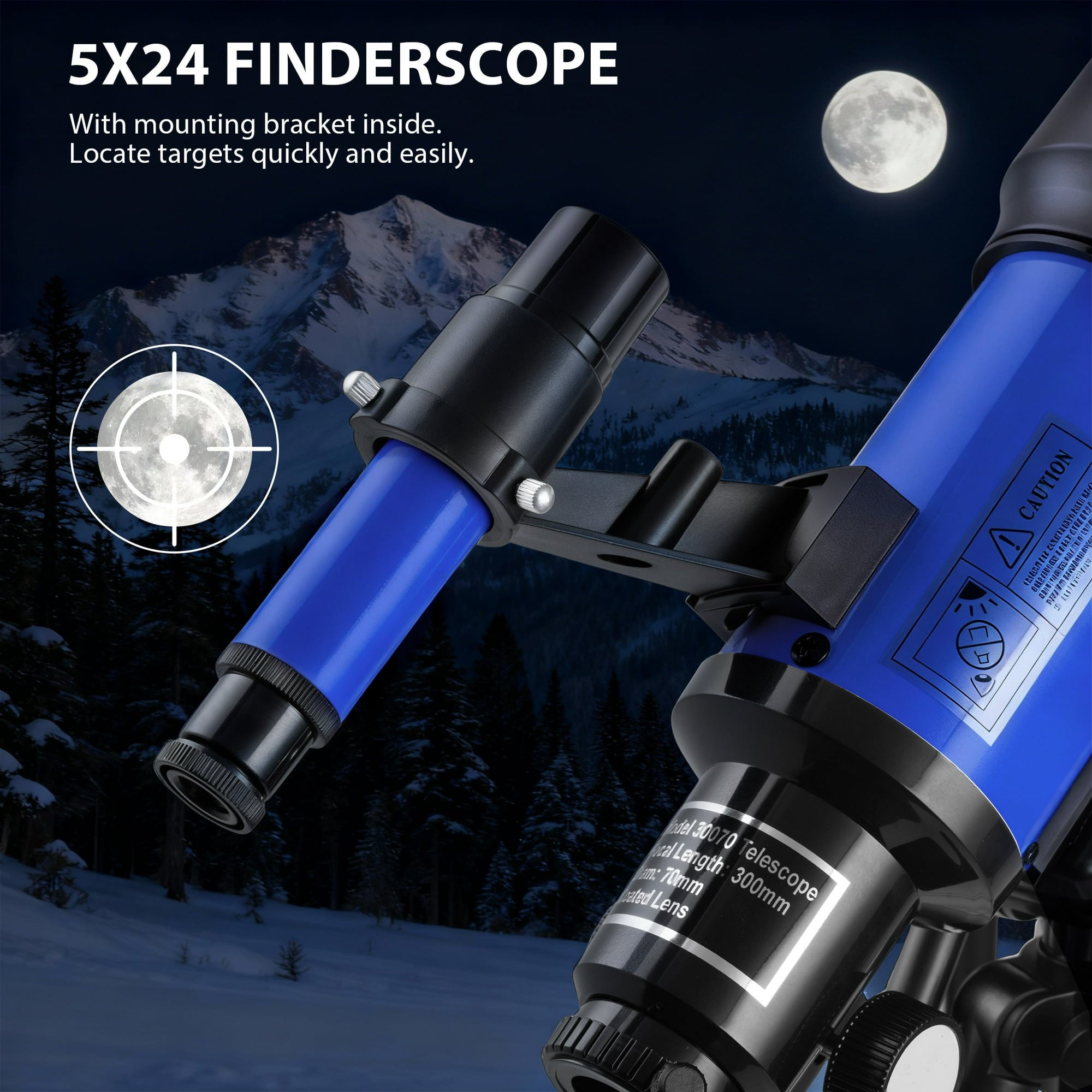 Furnibear Telescope for Kids and Adults 70mm Aperture High Powered Refractor Astronomy Telescope with Tripod and Phone Adapter,Blue