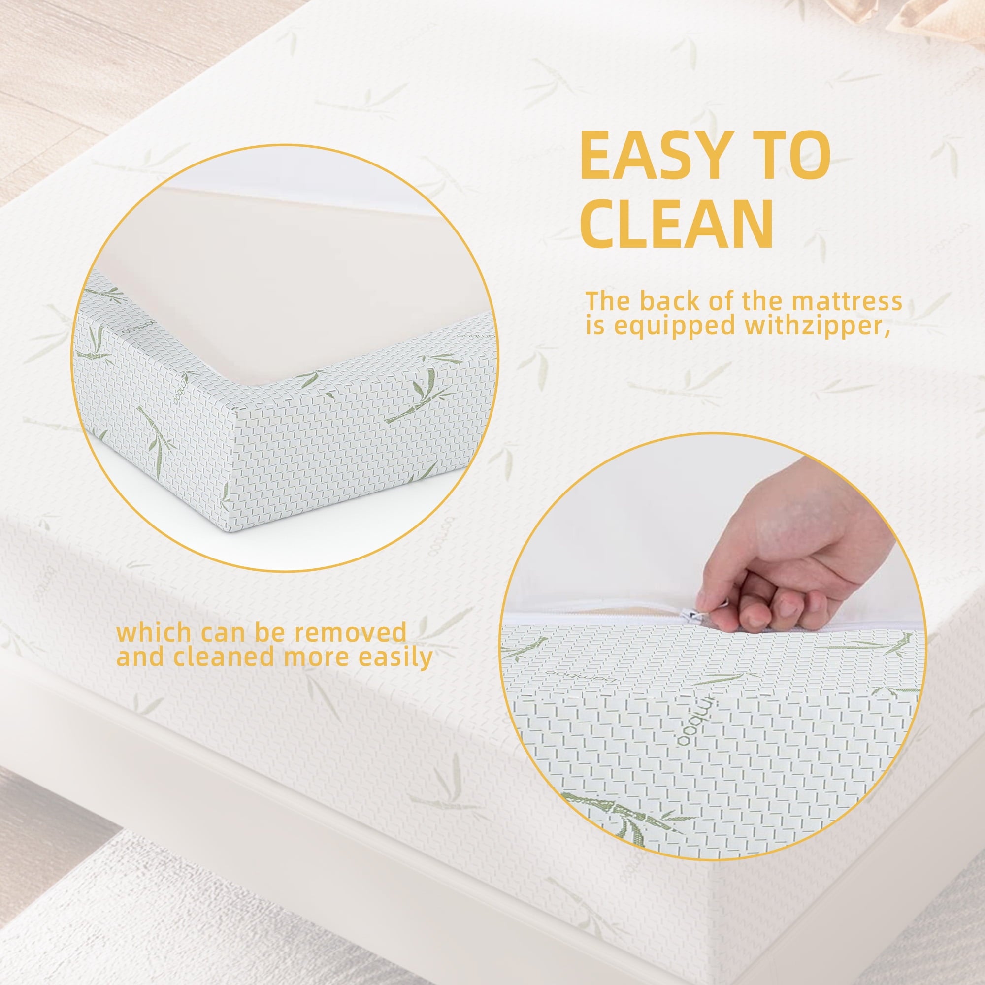 Furnibear 8 inch Twin Mattress, Gel Green Tea Infused Memory Foam Mattress,Adult