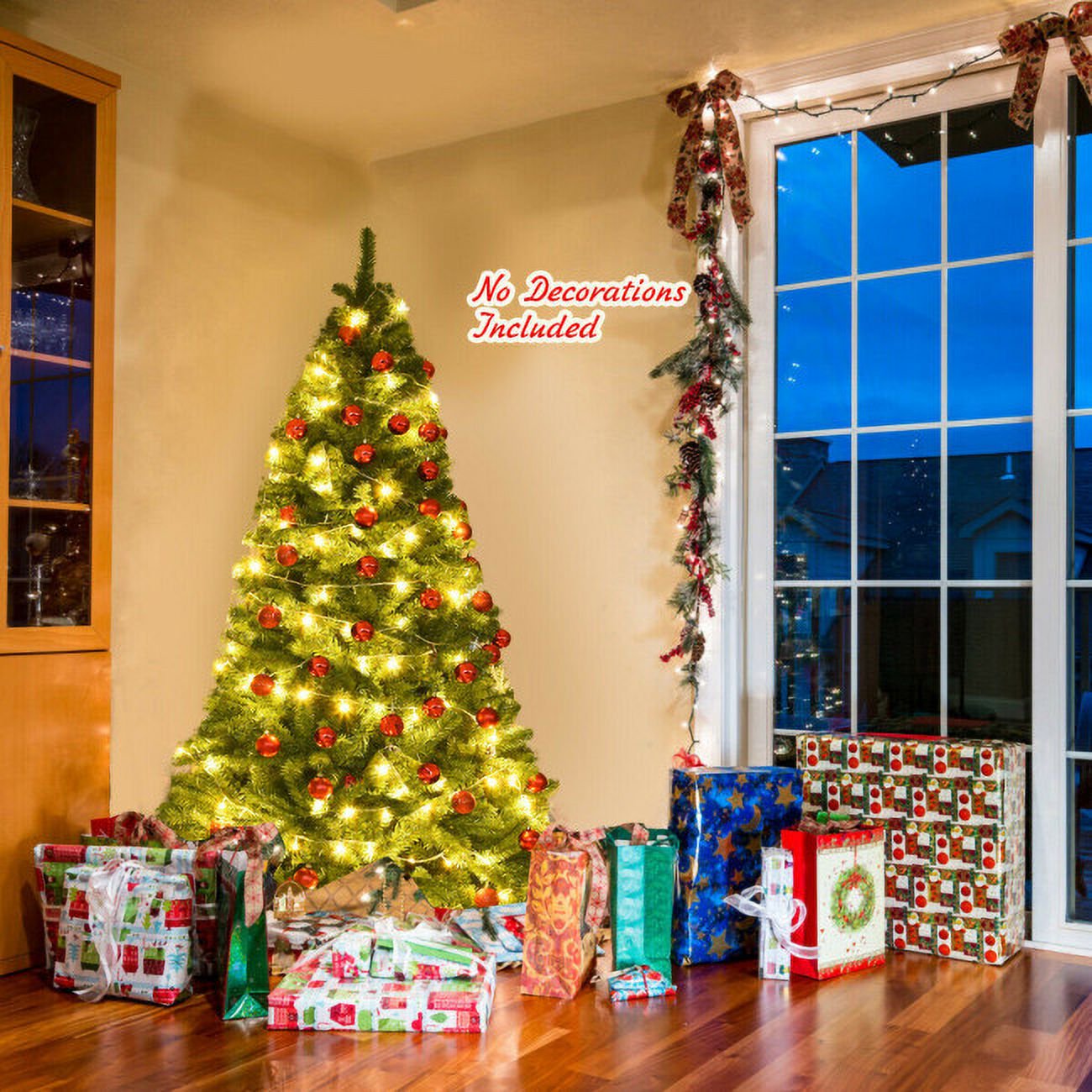 Furnibear 7.5ft Pre-Lit Christmas Tree with 250 Color Changing LED Lights for Home, Office, and Party Decoration