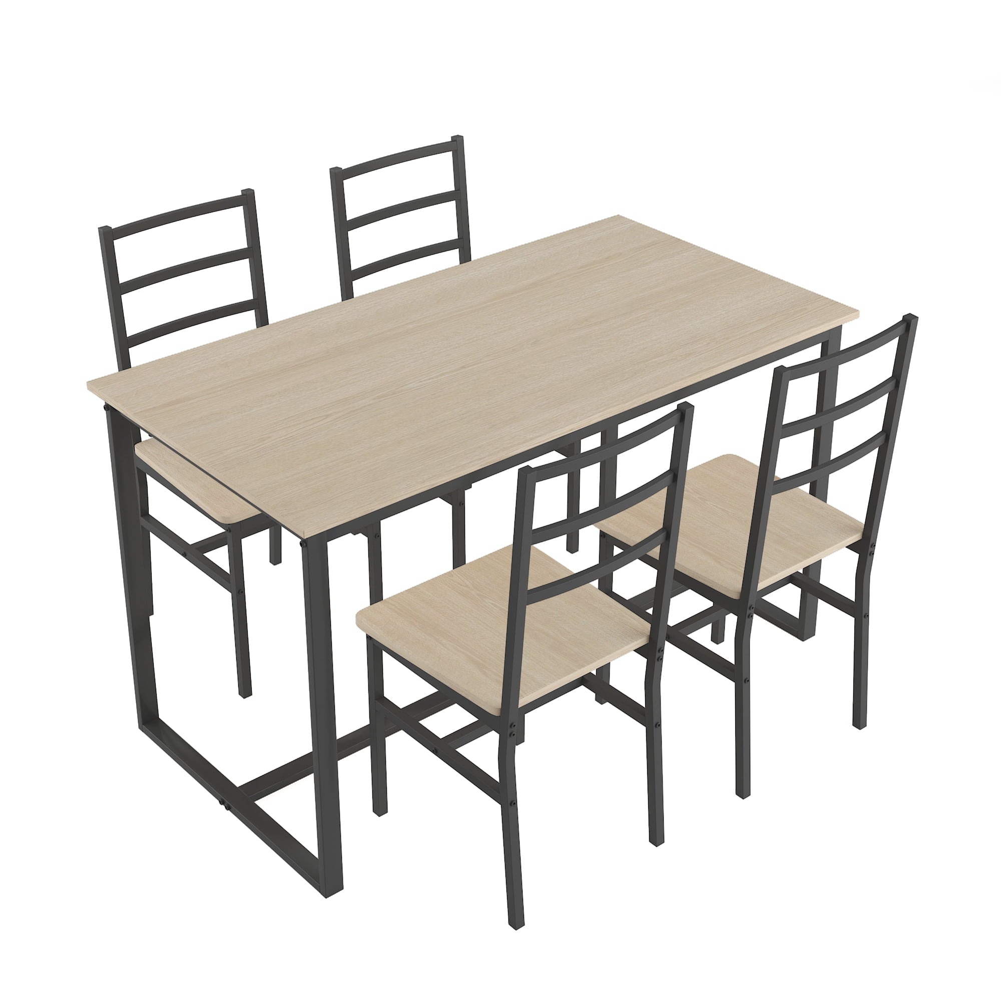 Furnibear Dining Table Set for 4, Wood Dinning Table Set for Kitchen and Dining Room, Compact Dining Set for Small Spaces