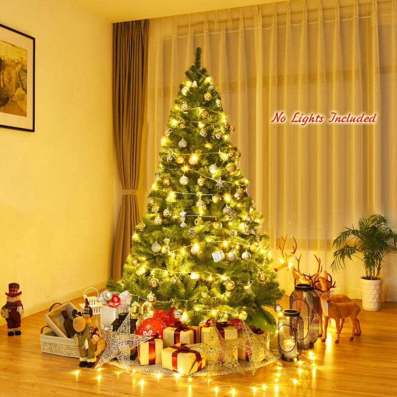 Furnibear 7.5ft Pre-Lit Christmas Tree with 250 Color Changing LED Lights for Home, Office, and Party Decoration