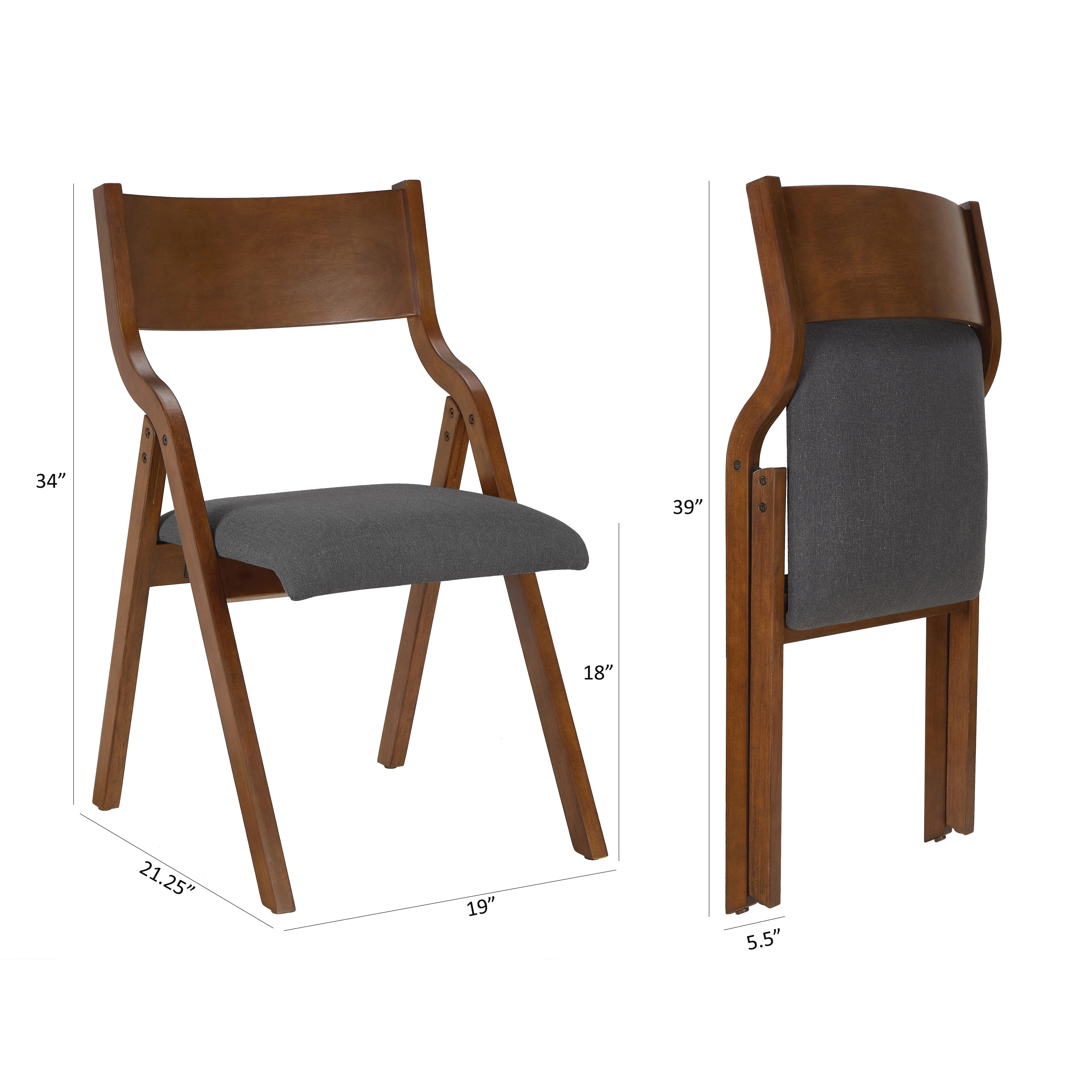 Furnibear Wood 2 Pack Folding Chairs, Comfortable Velvet Padded Protable Chairs