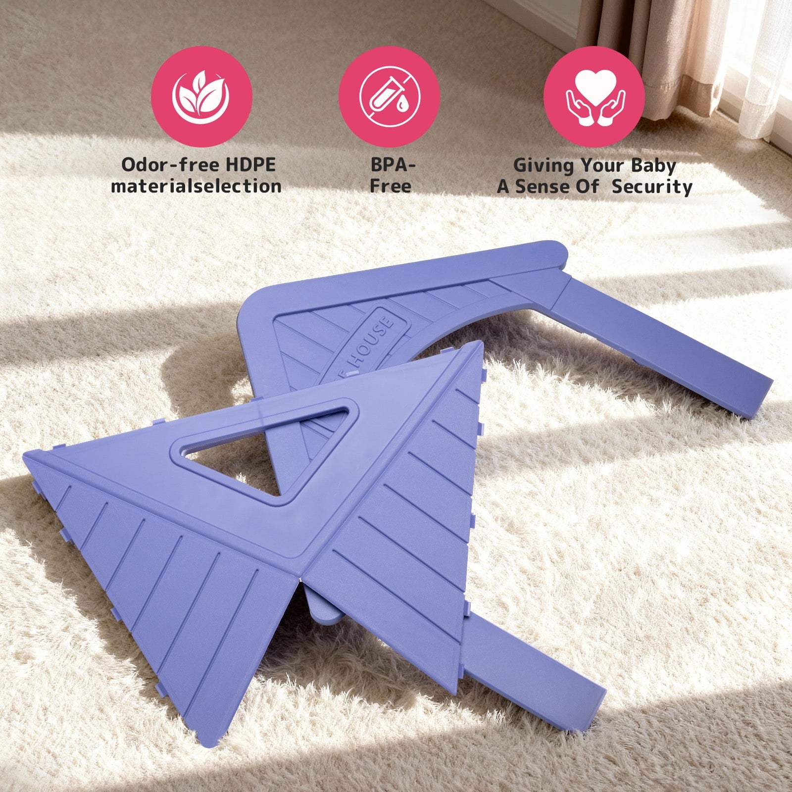 Furnibear Kids Playhouse Indoor Outdoor Slide Football Basketball Ring Toss Play House for Girls Boys Kids 2-8 Years Old