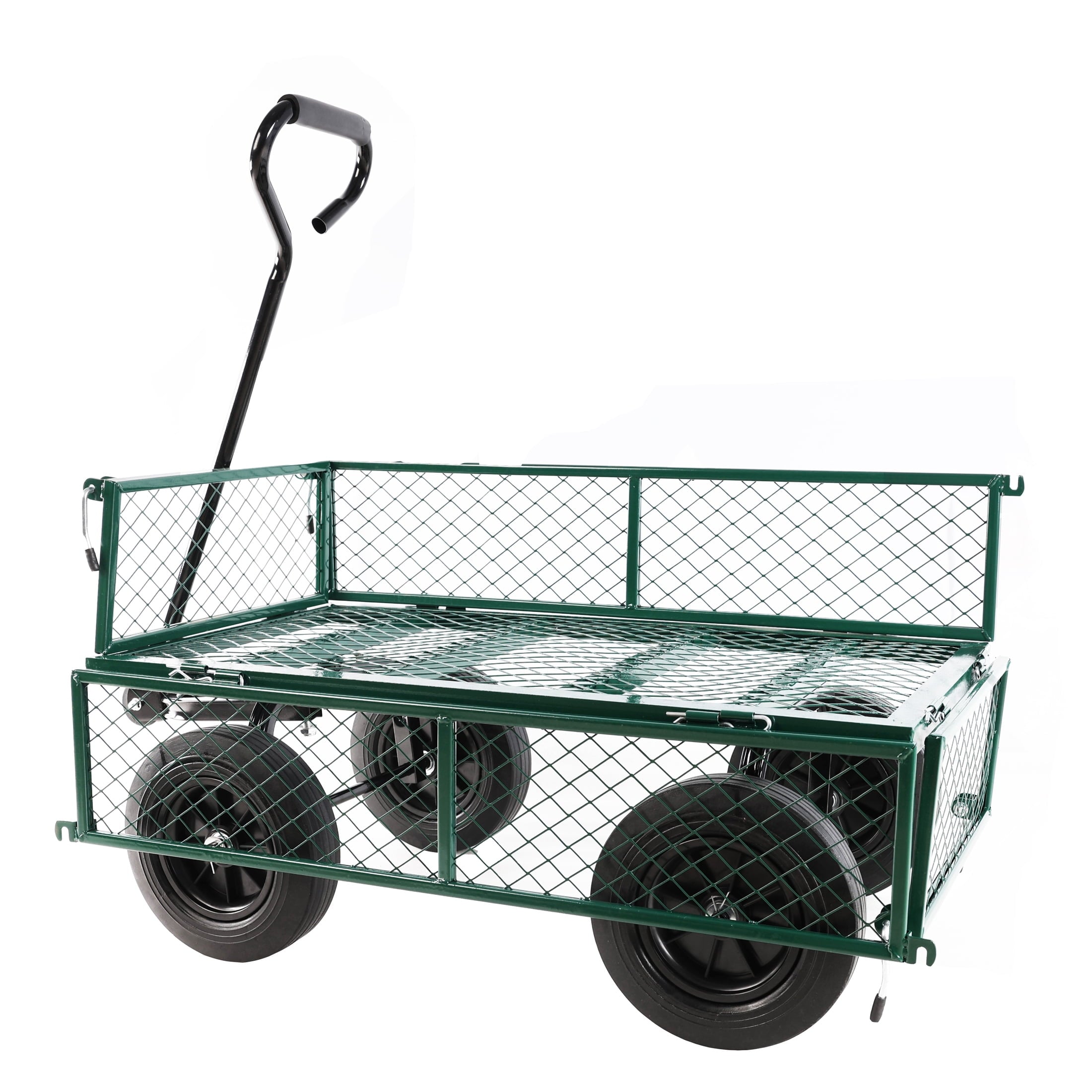 Furnibear Garden cart, Heavy Duty Steel Wagon Cart trucks With 180¡ã Swivel Handle, 6 Cu.ft Capacity, 700 lbs