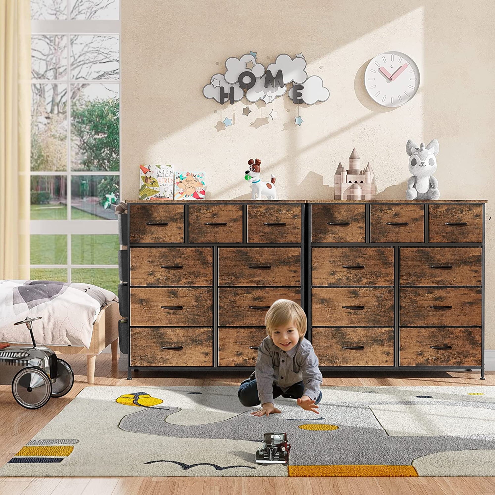 Furnibear 9-Drawer Fabric Dresser Storage Cabinet with Steel Frame, Closet Organizer