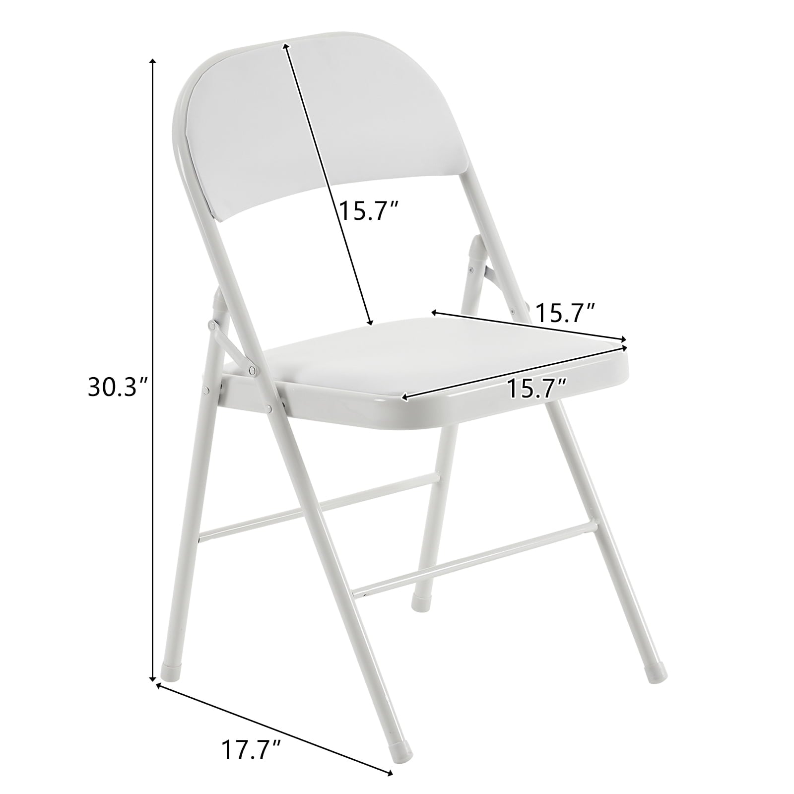 Furnibear 6 Pack Folding Chairs, Leather Padded Cushion Chairs with Comfortable Cushion and Stainless Steel Frame for Home and Office, for Indoor and Outdoor Events