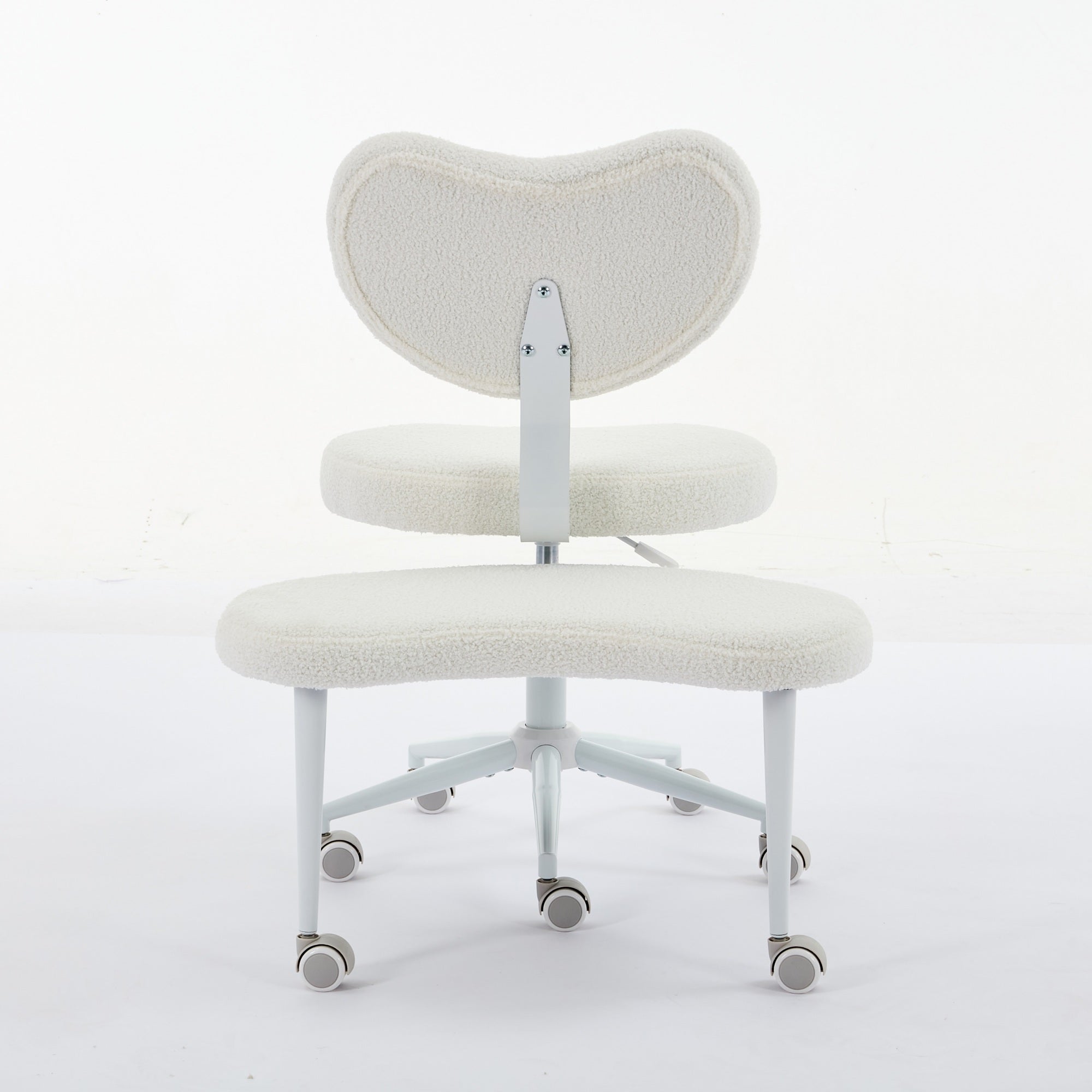 Furnibear Meditation Office Chair, Adjustable Height, Lumbar Support,White