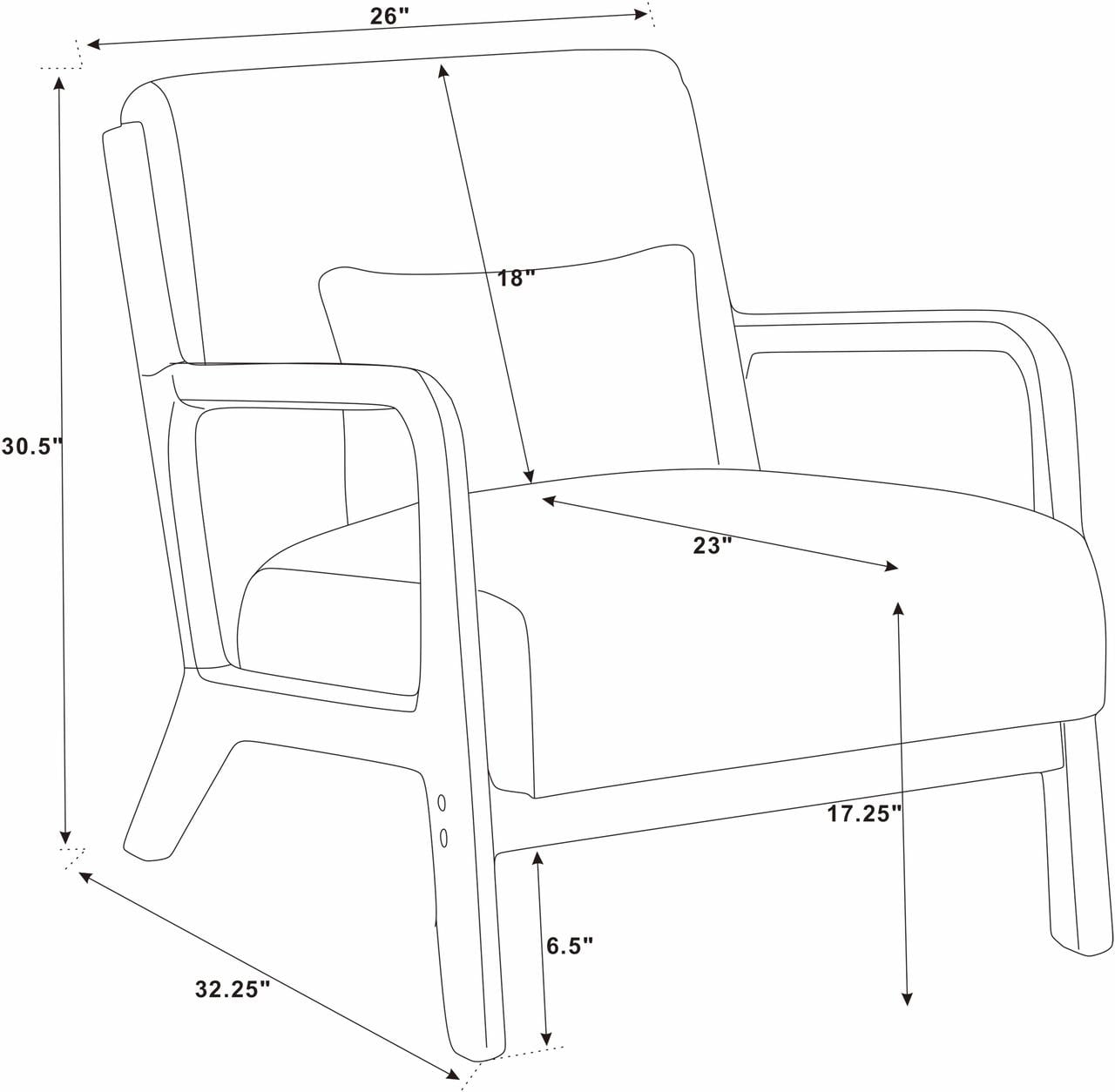 Furnibear Accent Chair, Thick Padded Corduroy Armchair with Solid Wood Frame - Easy Assembly,Beige