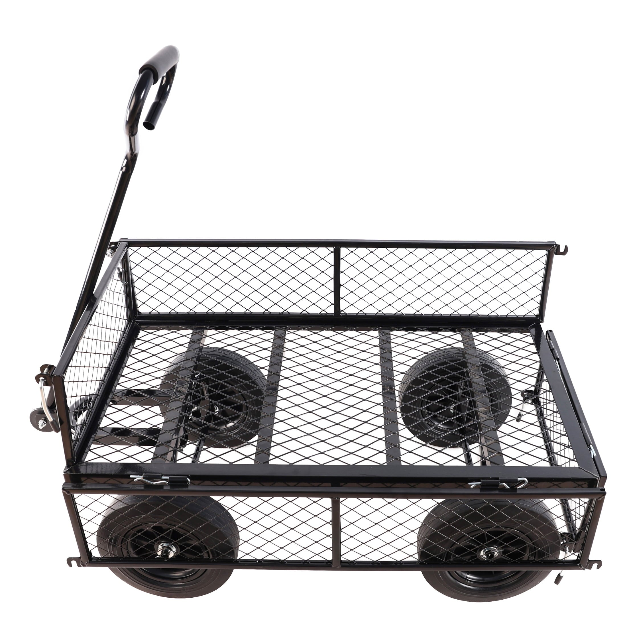 Furnibear Garden cart, Heavy Duty Steel Wagon Cart trucks With 180¡ã Swivel Handle, 6 Cu.ft Capacity, 700 lbs