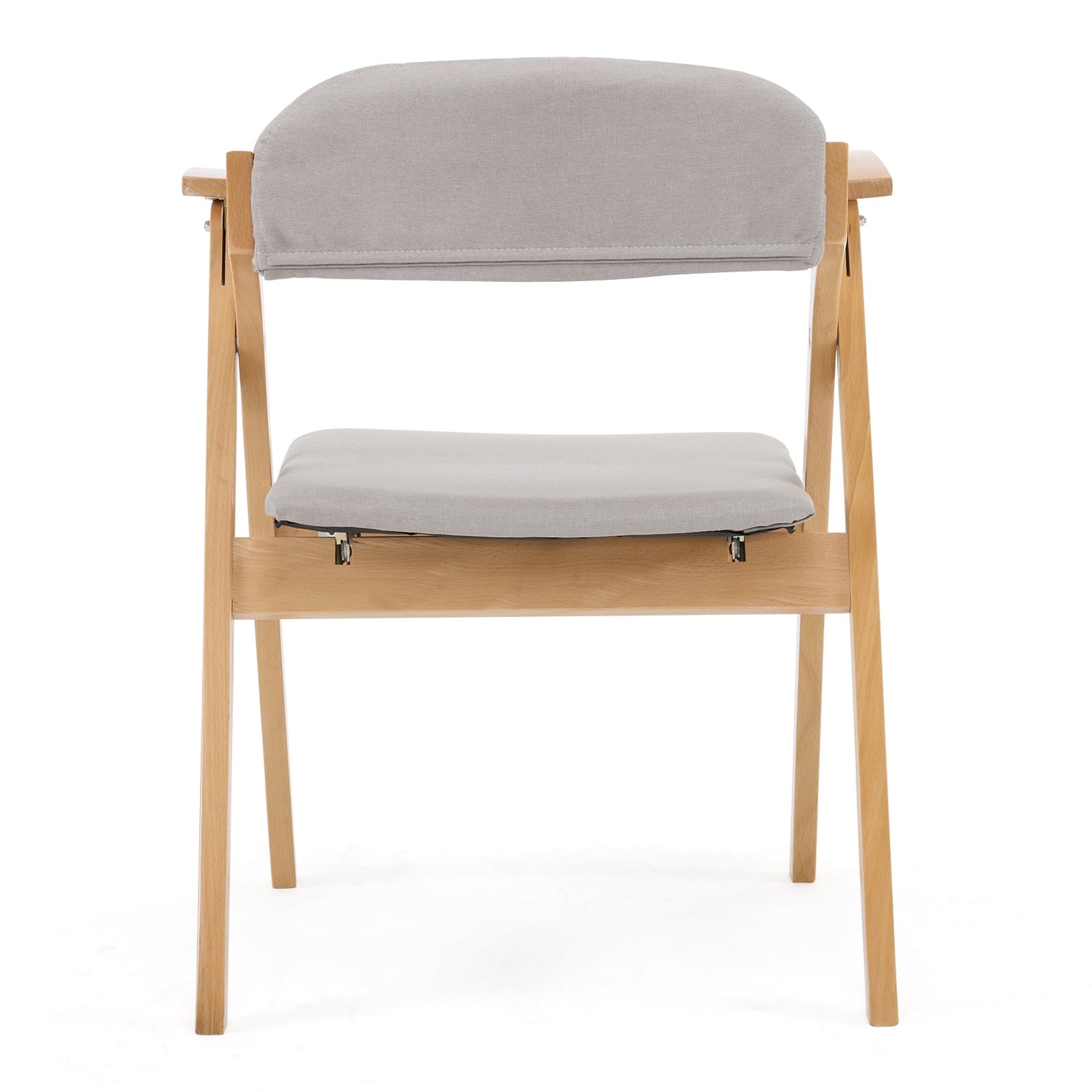 Furnibear Wood 2 Pack Folding Chairs, Comfortable Velvet Padded Protable Chairs