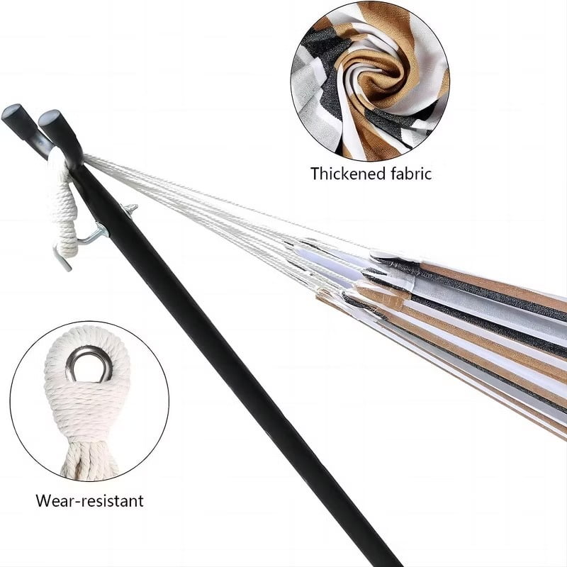 Furnibear 2-Person Hammock Mold Kit with Stand ¨C 450 lb Heavy-Duty Brazilian Cotton, Stripe Pattern, 3-Min Tool-Free Setup, Carry Bag for Patio/Camping