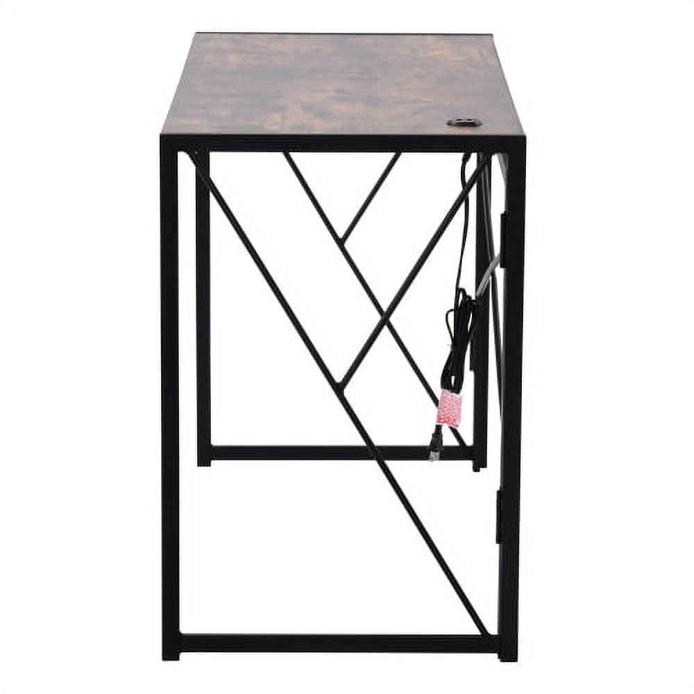 Furnibear Folding Computer Desk, MDF Folding Table for Home Office, Bronze
