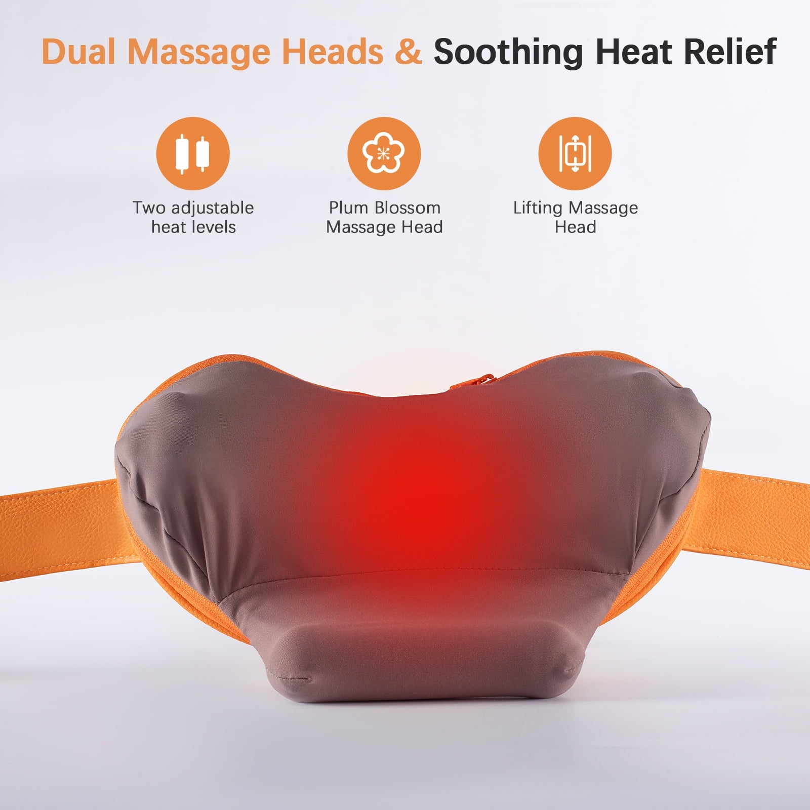 Furnibear Shiatsu Neck Massager with Constant Temperature Heat - Cordless and Portable, Multi-Purpose for Neck/Shoulder/Back/Leg, Deep Muscle Pain Relief