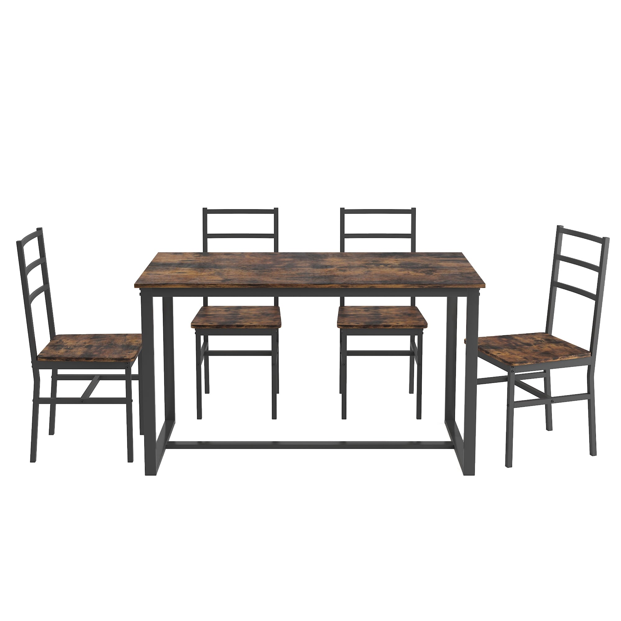 Furnibear Dining Table Set for 4, Wood Dinning Table Set for Kitchen and Dining Room, Compact Dining Set for Small Spaces