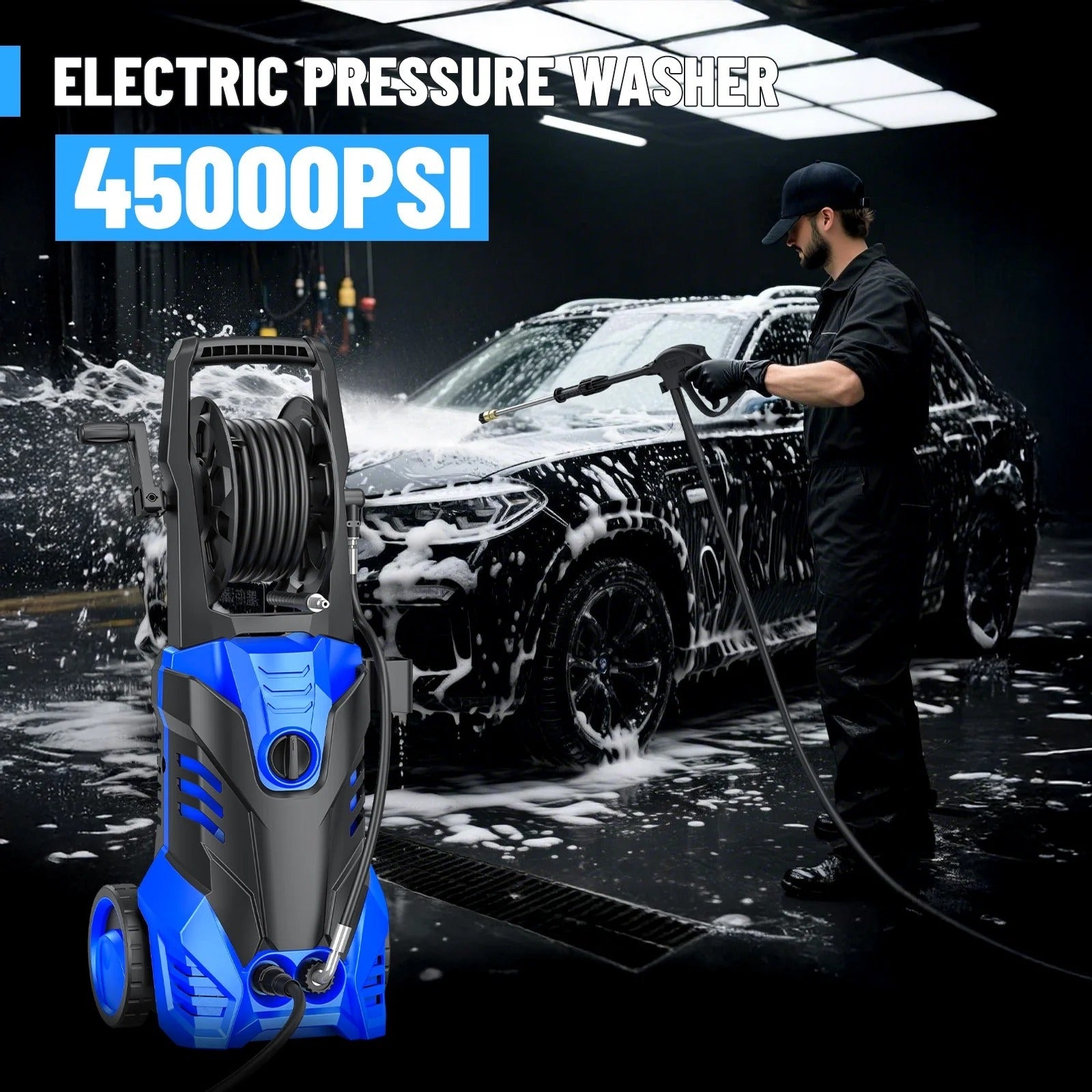 Pressure Washer, 3000PSI 2.0 GPM Max Power Washer Electric Poweredfor Cars, Fences, Patios, Decks, Patios