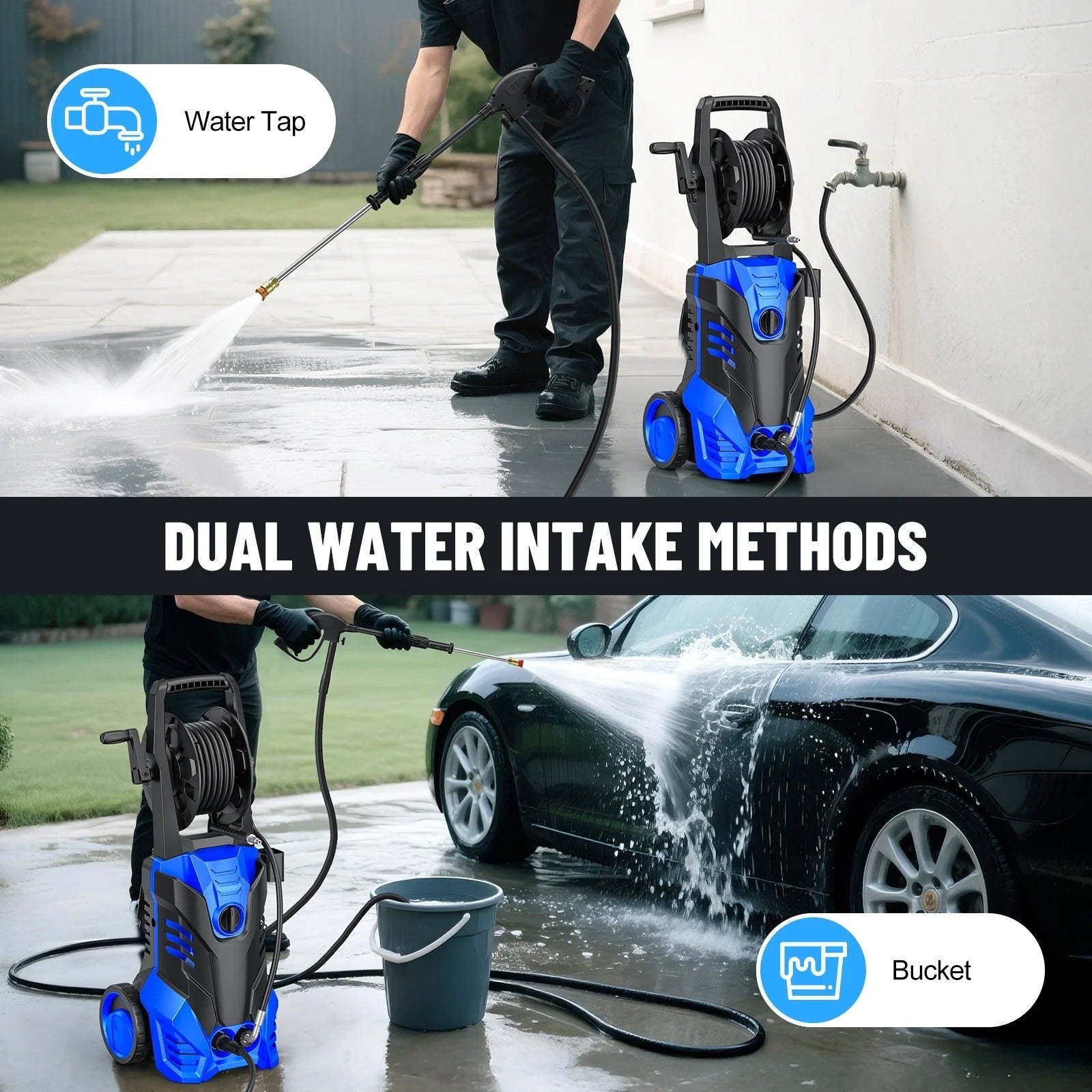 Pressure Washer, 3000PSI 2.0 GPM Max Power Washer Electric Poweredfor Cars, Fences, Patios, Decks, Patios