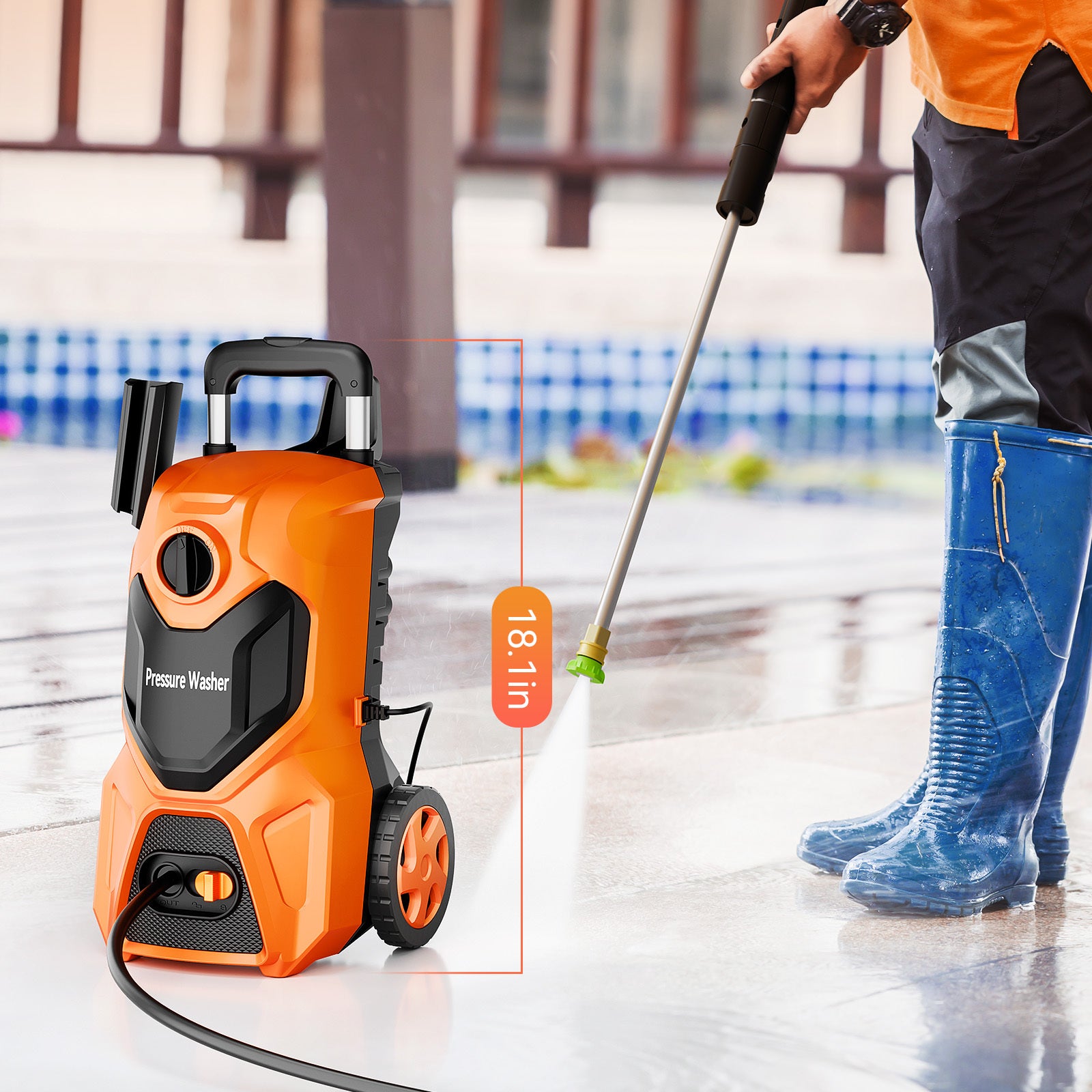 Pressure Washer, 3800PSI 2.6 GPM Max Power Washer Electric Poweredfor Cars, Fences, Patios, Decks, Patios