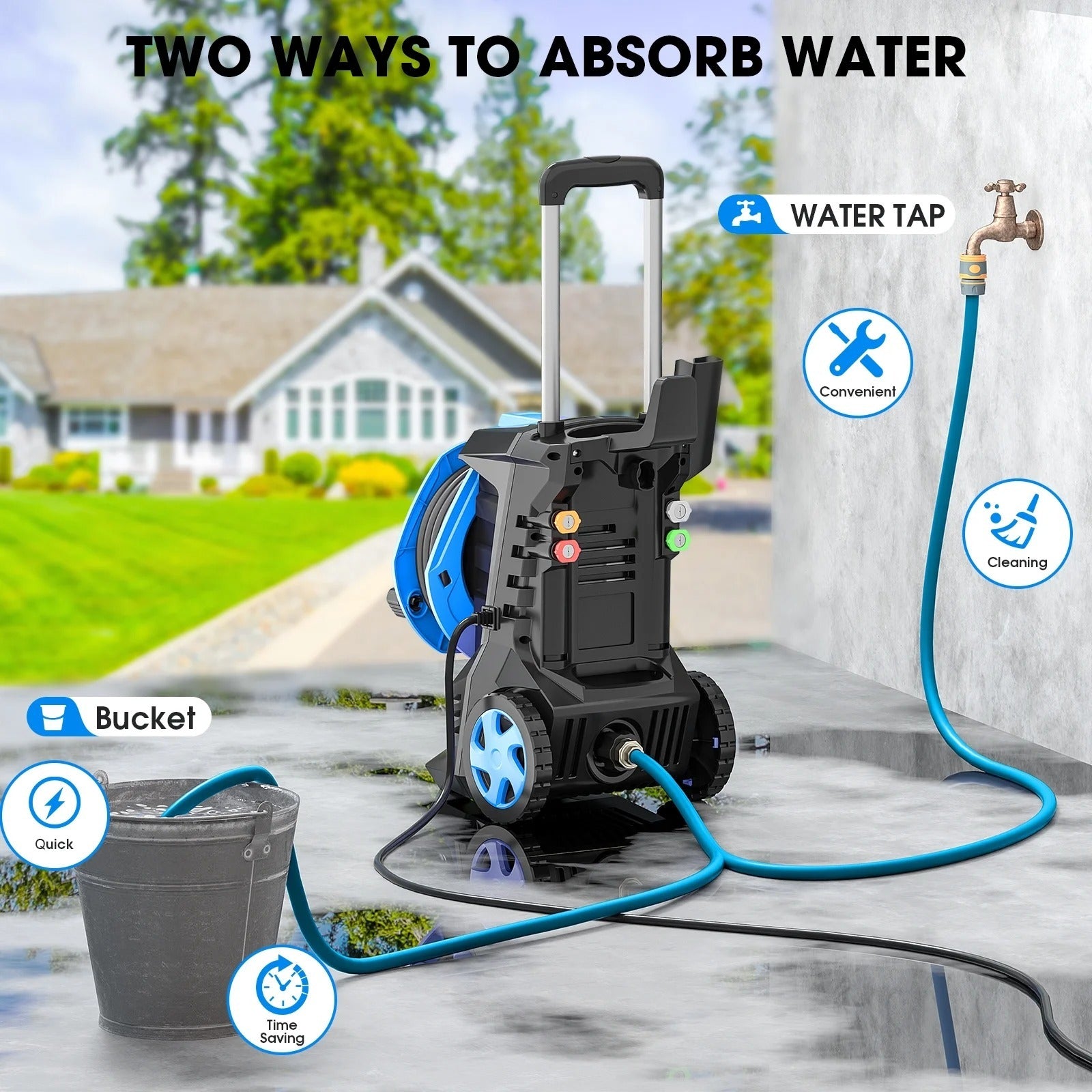 Pressure Washer, 3500PSI 2.6 GPM Max Power Washer Electric Poweredfor Cars, Fences, Patios, Decks, Patios