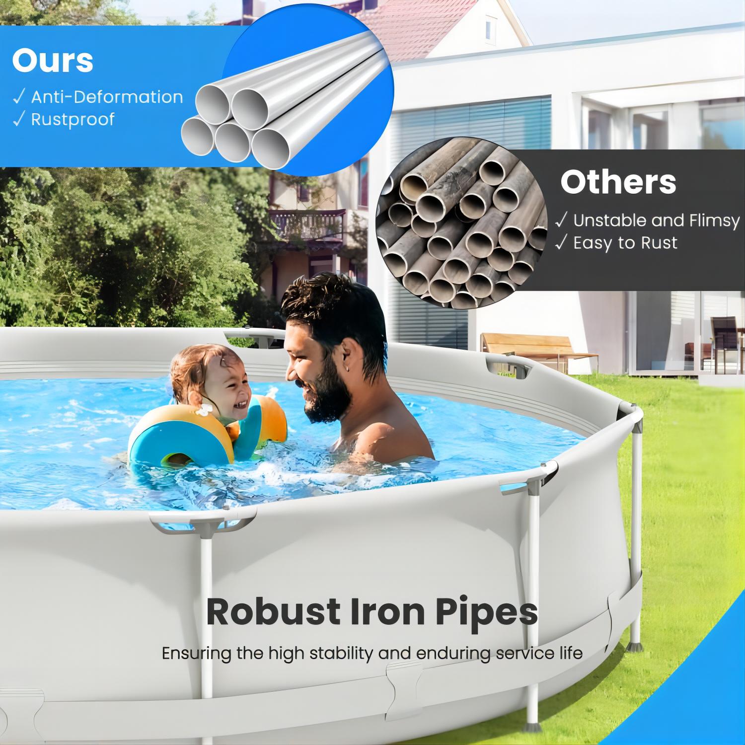 Round Above Ground Swimming Pool With Pool Cover