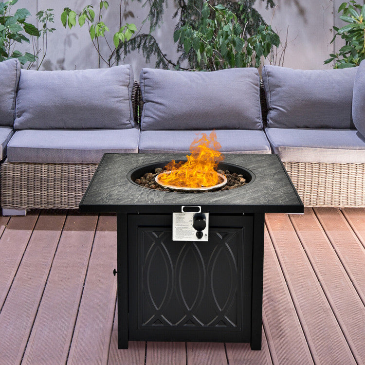 32 Inch Propane Fire Pit Table Square Tabletop
