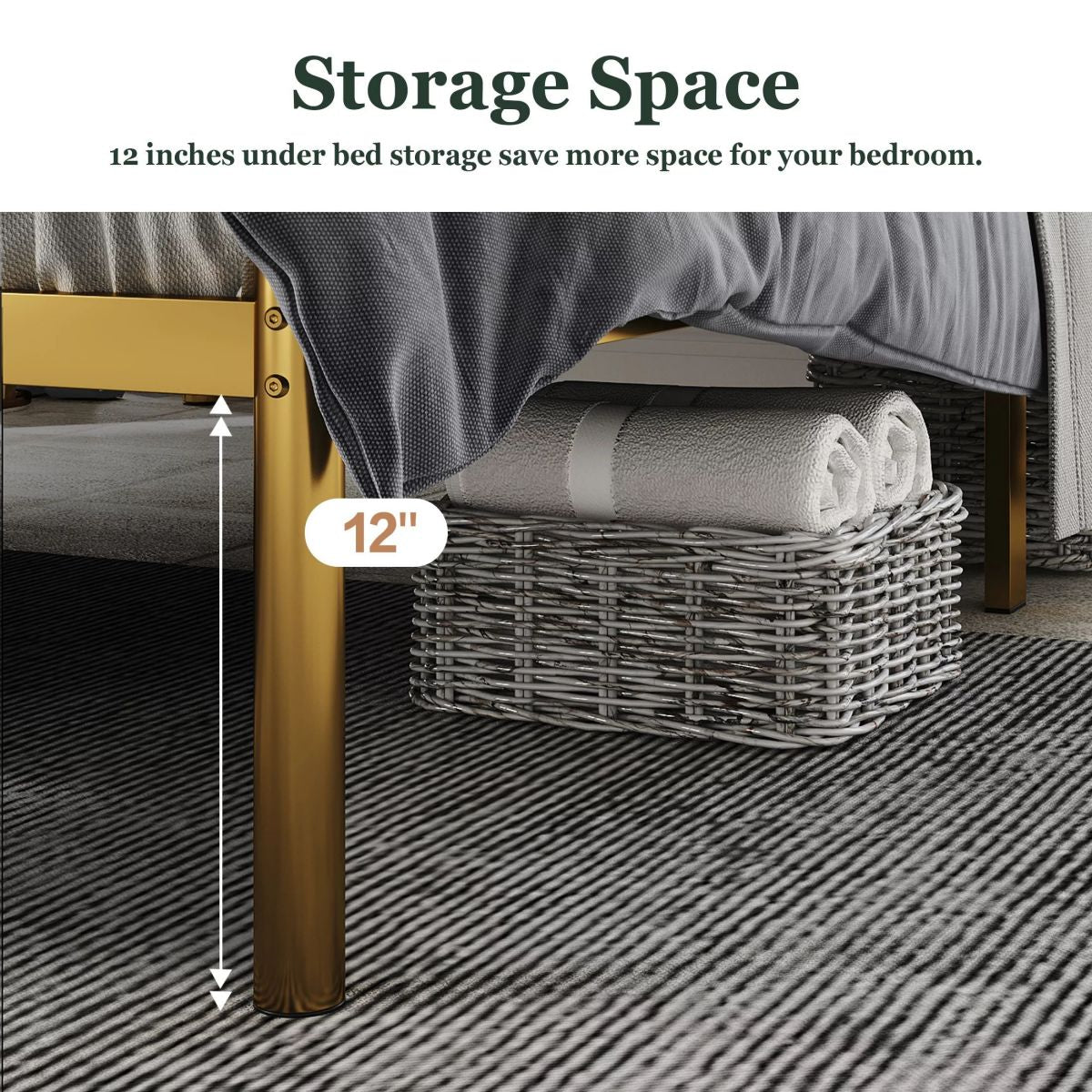 Full Size Modern Metal Platform Bed Frame