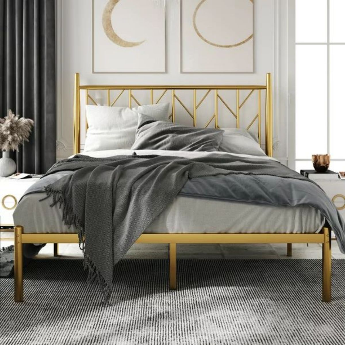 Full Size Modern Metal Platform Bed Frame