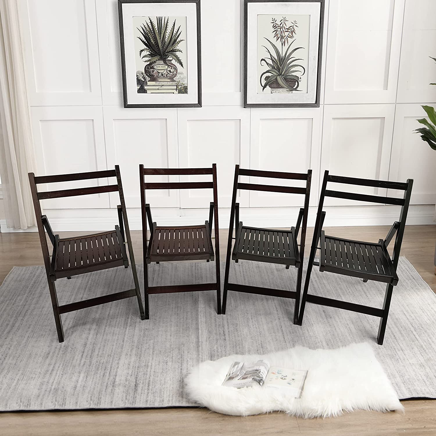 Set of 4 Folding Chair Fully Assembled Folding Chair Set