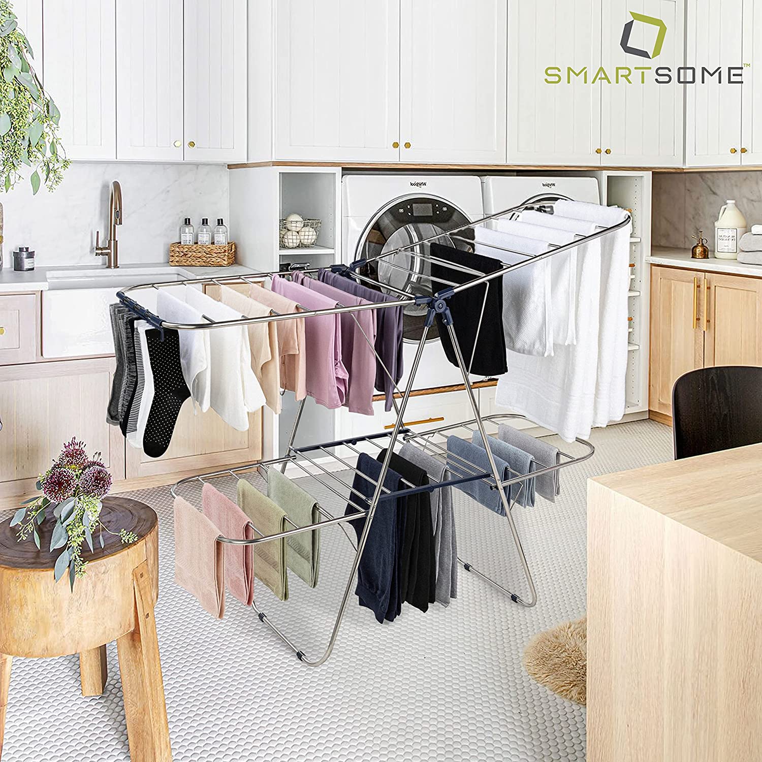 Foldable Clothes Drying Rack, Large