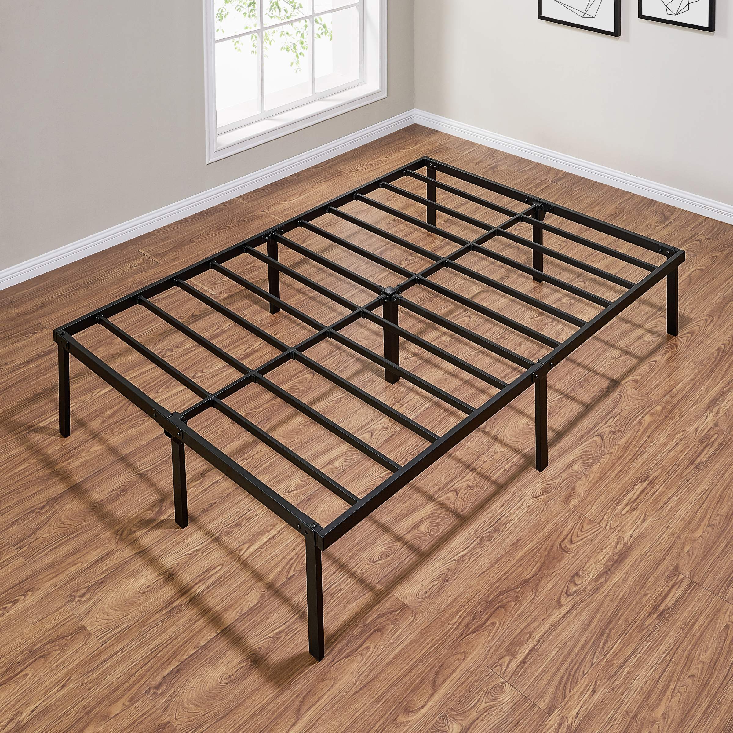 Full Bed Frame, 14 Inch Metal Platform Bed Frame