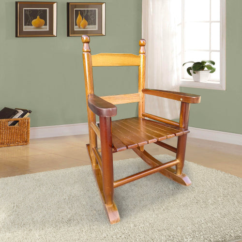 Child's Wooden Rocking Chair Porch Rocker- Indoor or Outdoor Ages 3-8 -Suitable for kids-populus wood