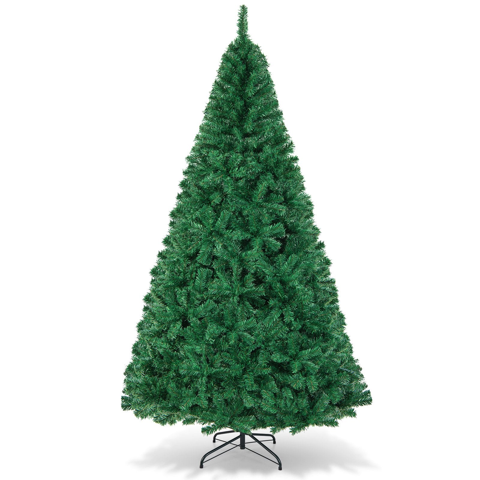6ft Premium Christmas Tree, Pine Hinged Artificial Holiday Tree with 1000 Tips, Metal Base - Green