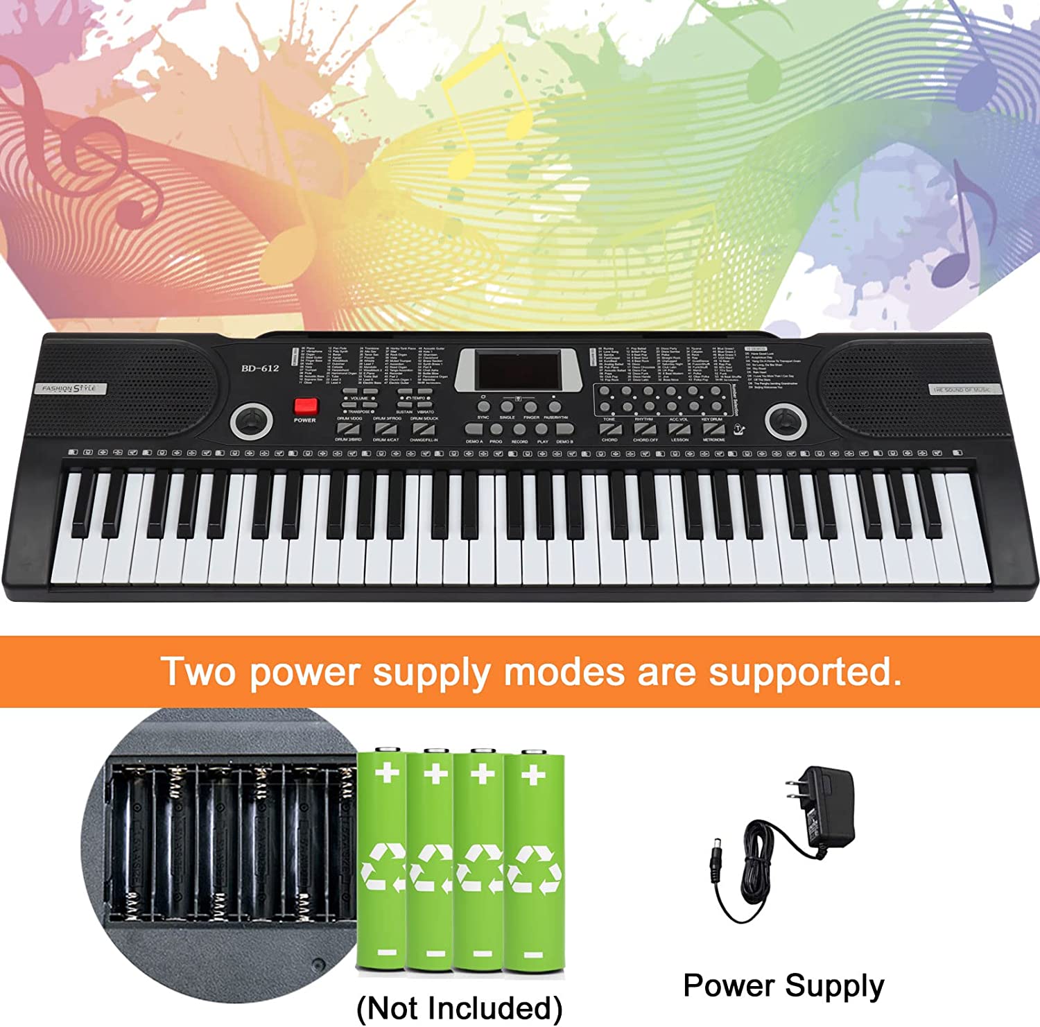 61 Keys Keyboard Piano, Electronic Digital Piano with Built