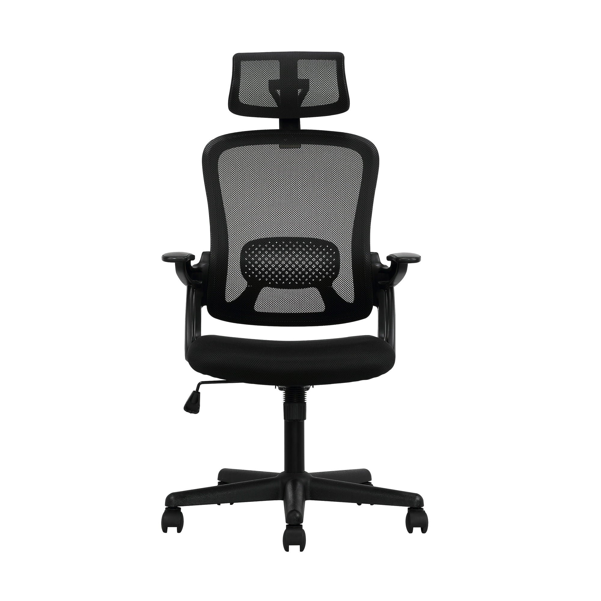 Ergonomic Office Chair with Adjustable Headrest, Black Fabric, 275lb capacity
