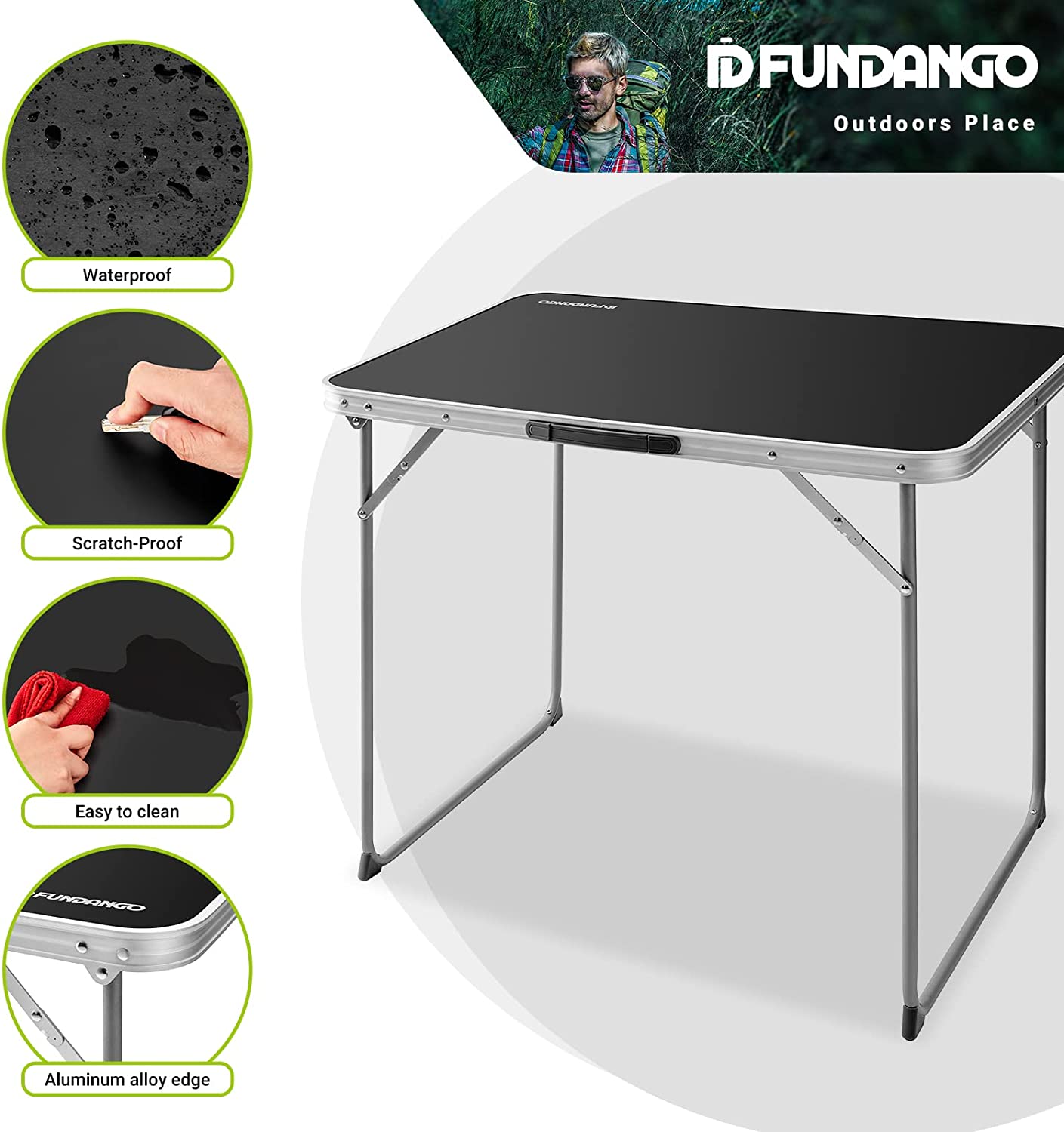Plastic Bi Folding Table Lightweight Folding Table