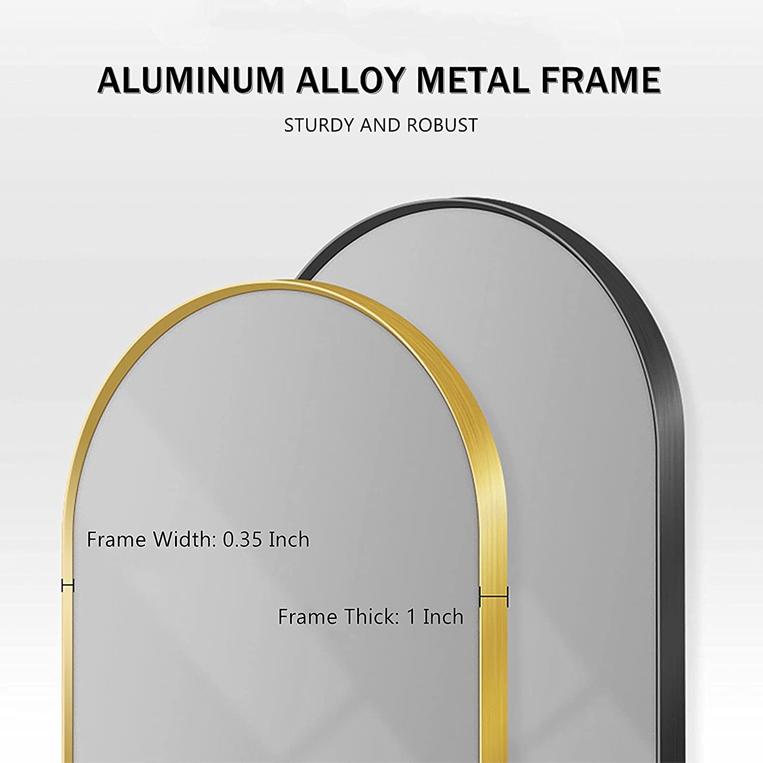 Wall Mounted Mirror 26 inch x38 inch Arch Bathroom Mirror