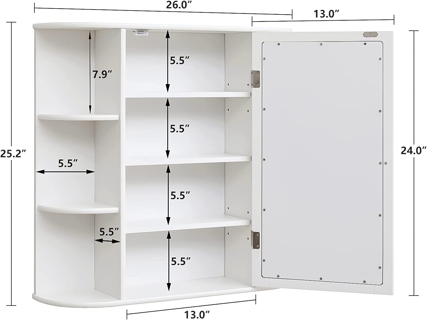 Bathroom Wall Mounted Cabinet - Over The Toilet Space Saver Storage Cabinet