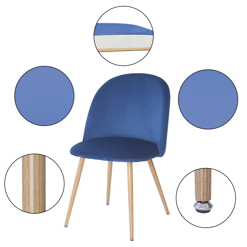 Velvet Dining Chair, Modern Accent Chair, Navy Blue