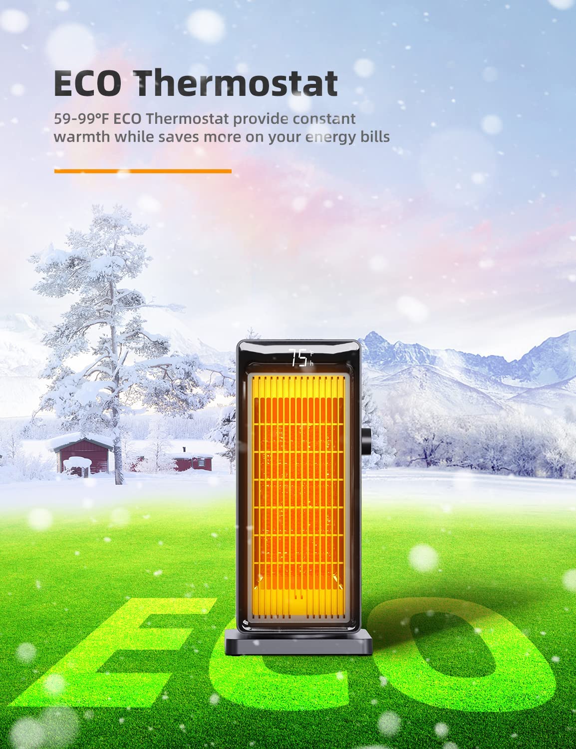 Space Heater,1500W Portable Heater for Bedroom, ECO Thermostat 90¡ã Oscillating, 24 hours timer, Fast Heating Electric Heater with Remote, Overheat Protection, LED Display for Bedroom Office